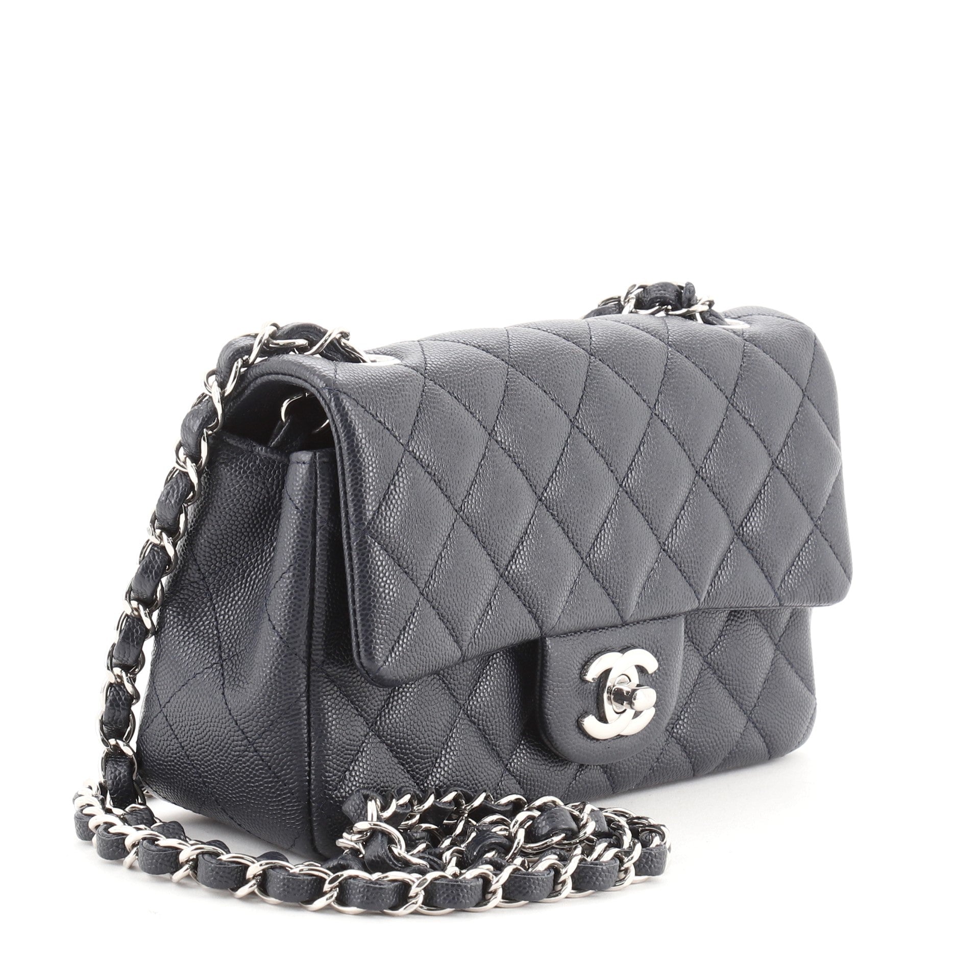 Classic Single Flap Bag Quilted Caviar Mini