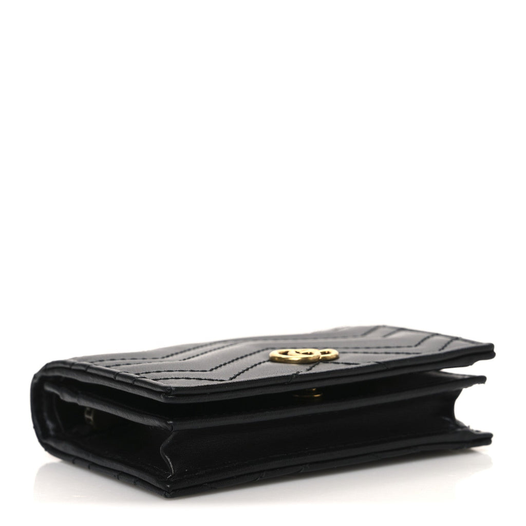 Calfskin Matelasse GG Marmont  Case Wallet Black