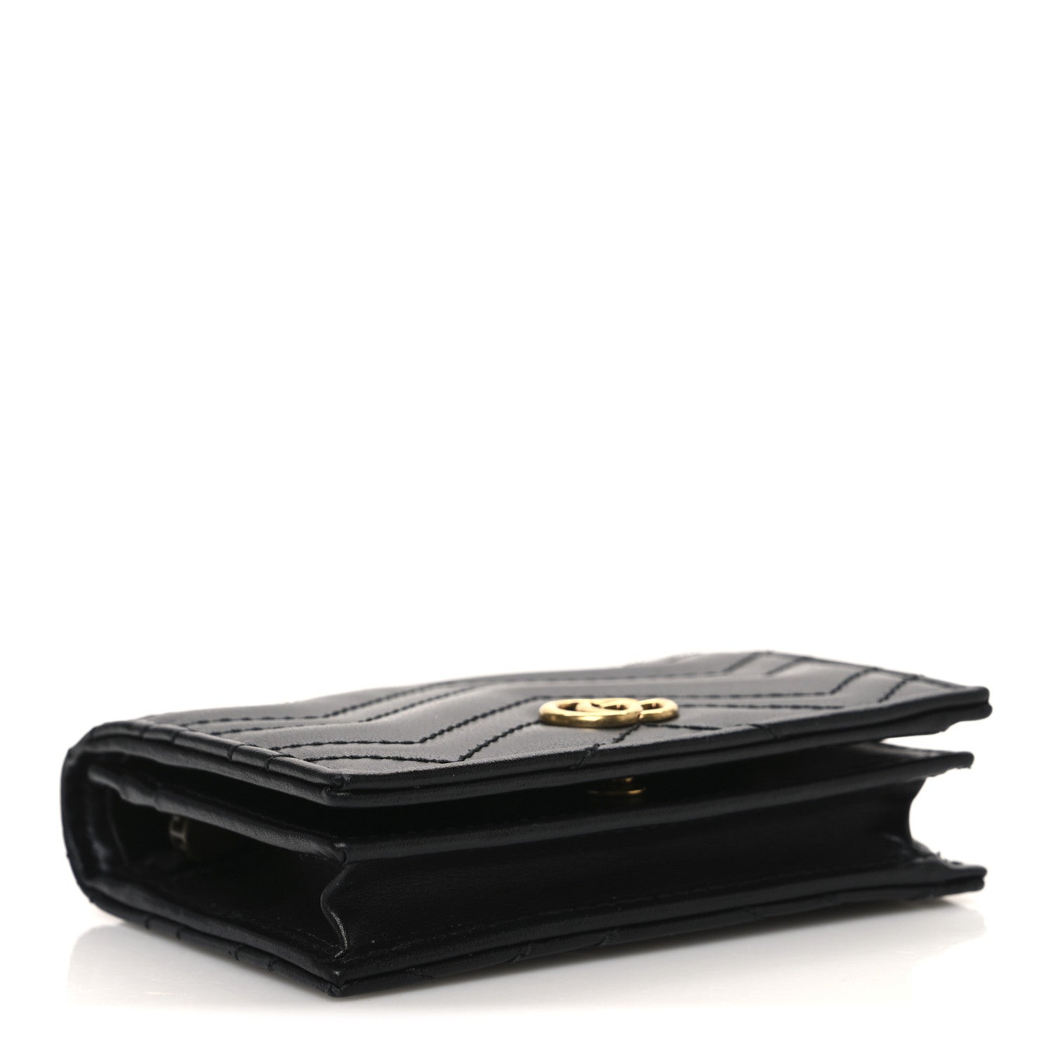 Calfskin Matelasse GG Marmont  Case Wallet Black