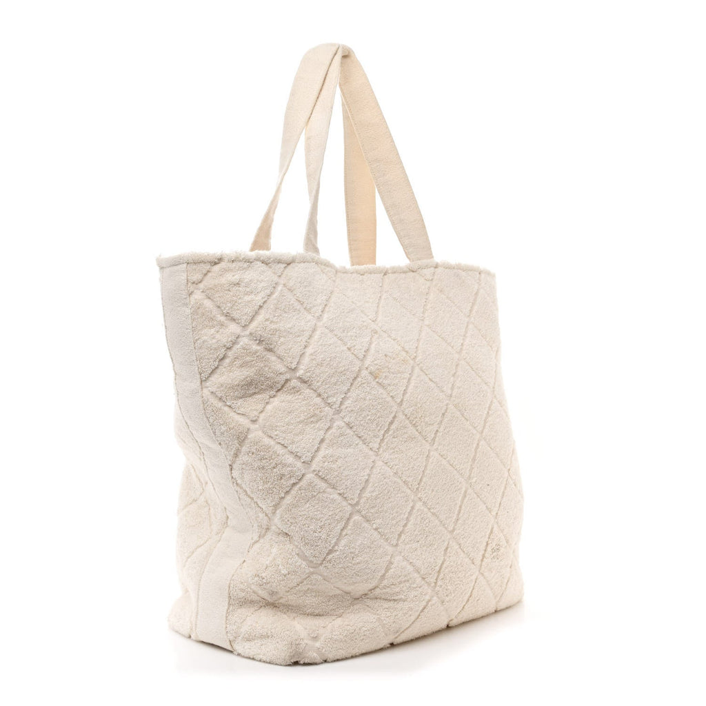 Terry Cotton CC Beach Tote Towel Set Ivory
