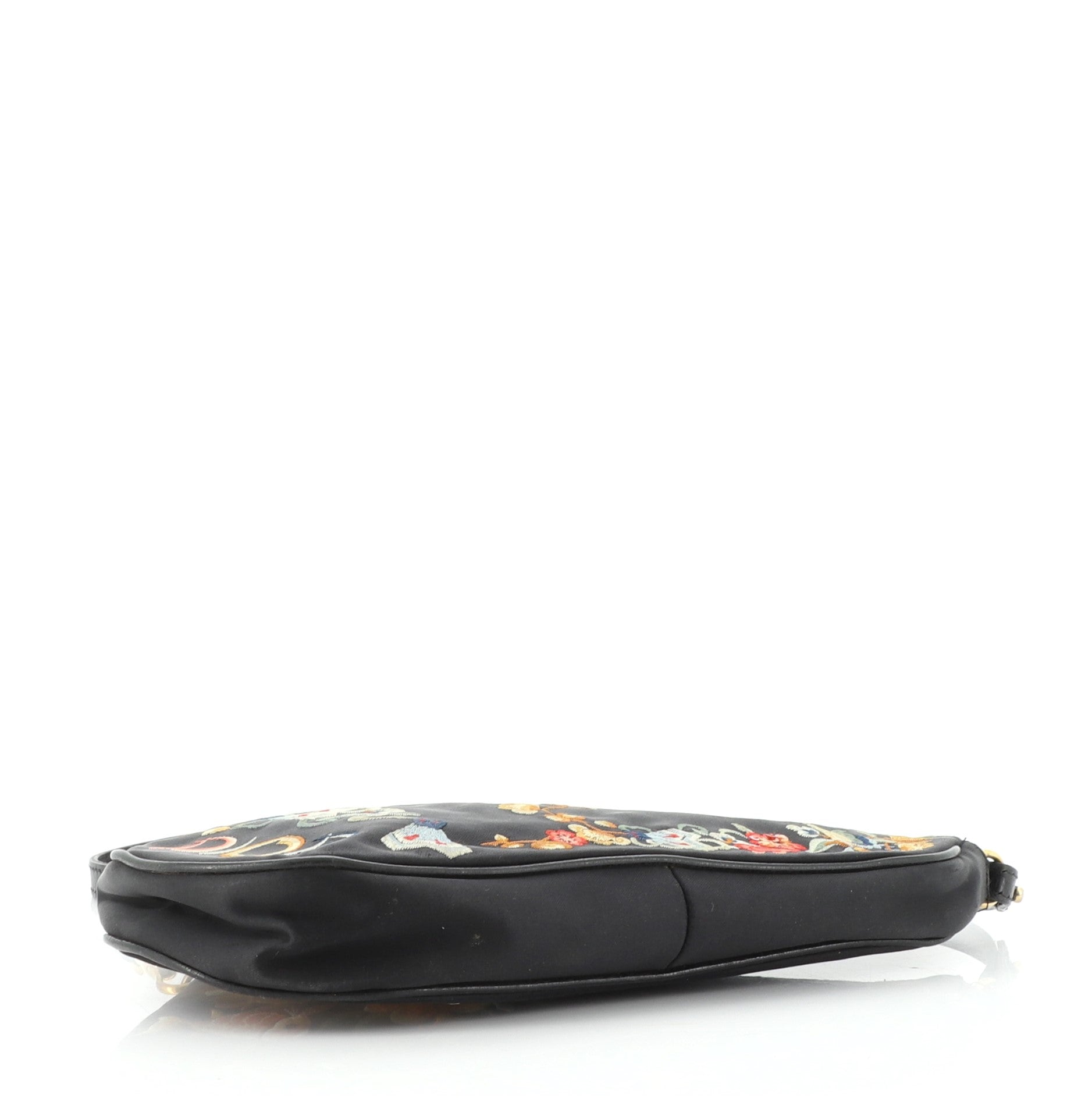 Vintage Saddle Bag Embroidered Satin Mini
