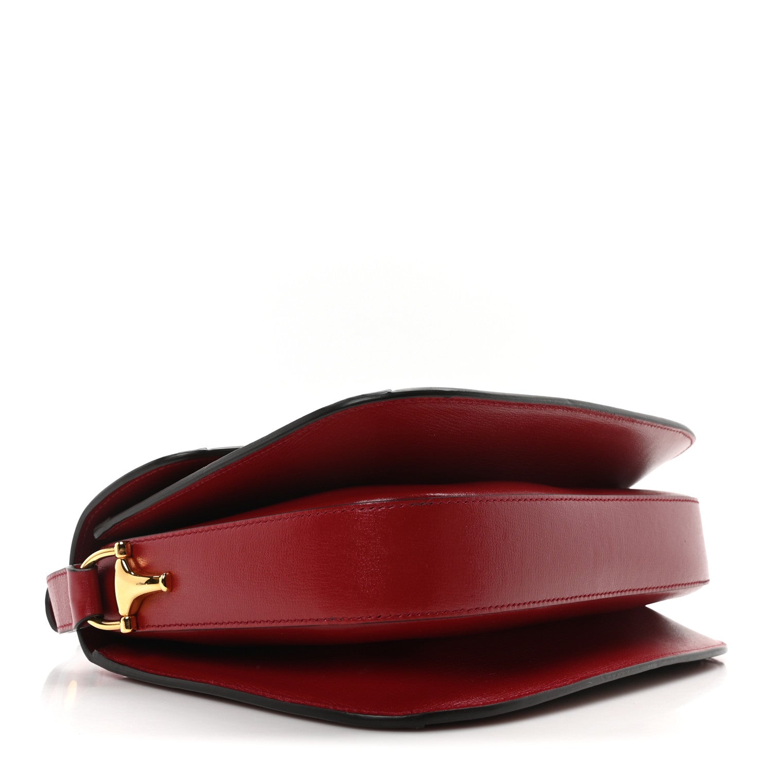 GG Supreme Monogram Azalea Calfskin Horsebit 1955 Shoulder Bag Beige Ebony New Cherry Red