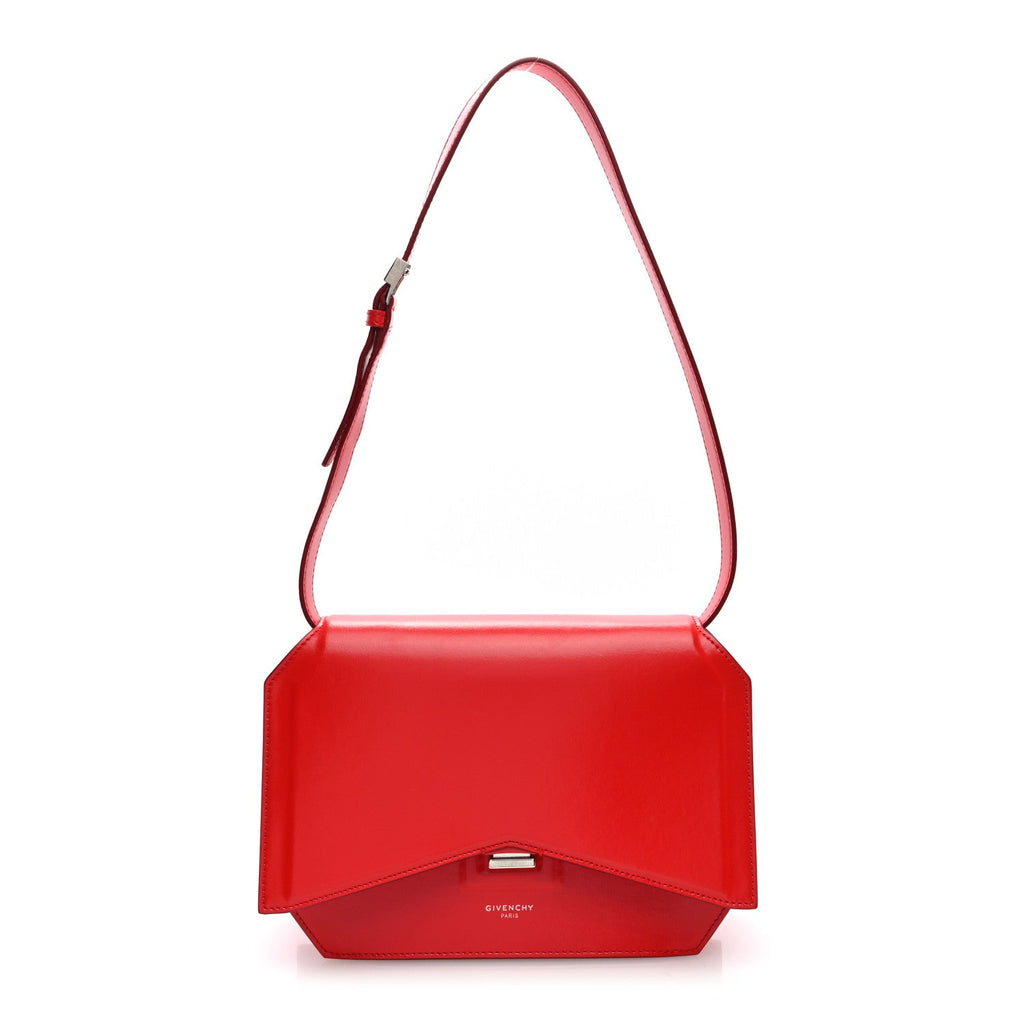 Calfskin Bow Cut Shoulder Bag Red