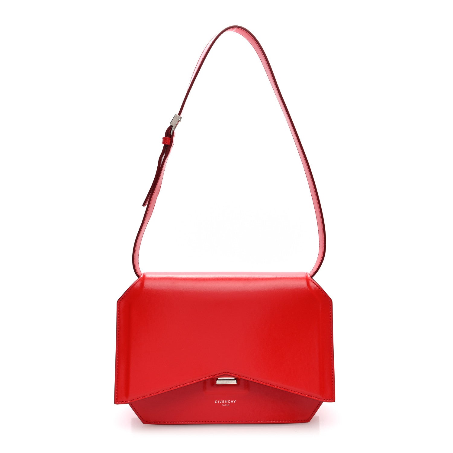 Calfskin Bow Cut Shoulder Bag Red