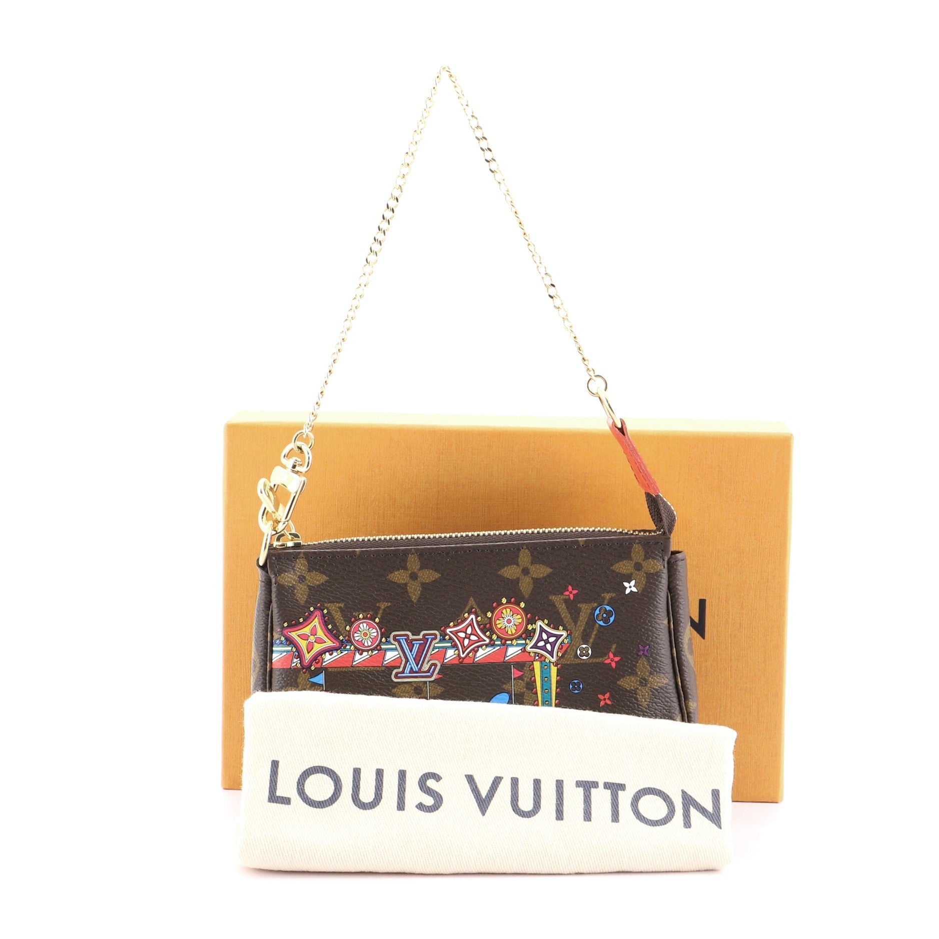 Pochette Accessoires Limited Edition Vivienne Xmas Monogram Canvas Mini