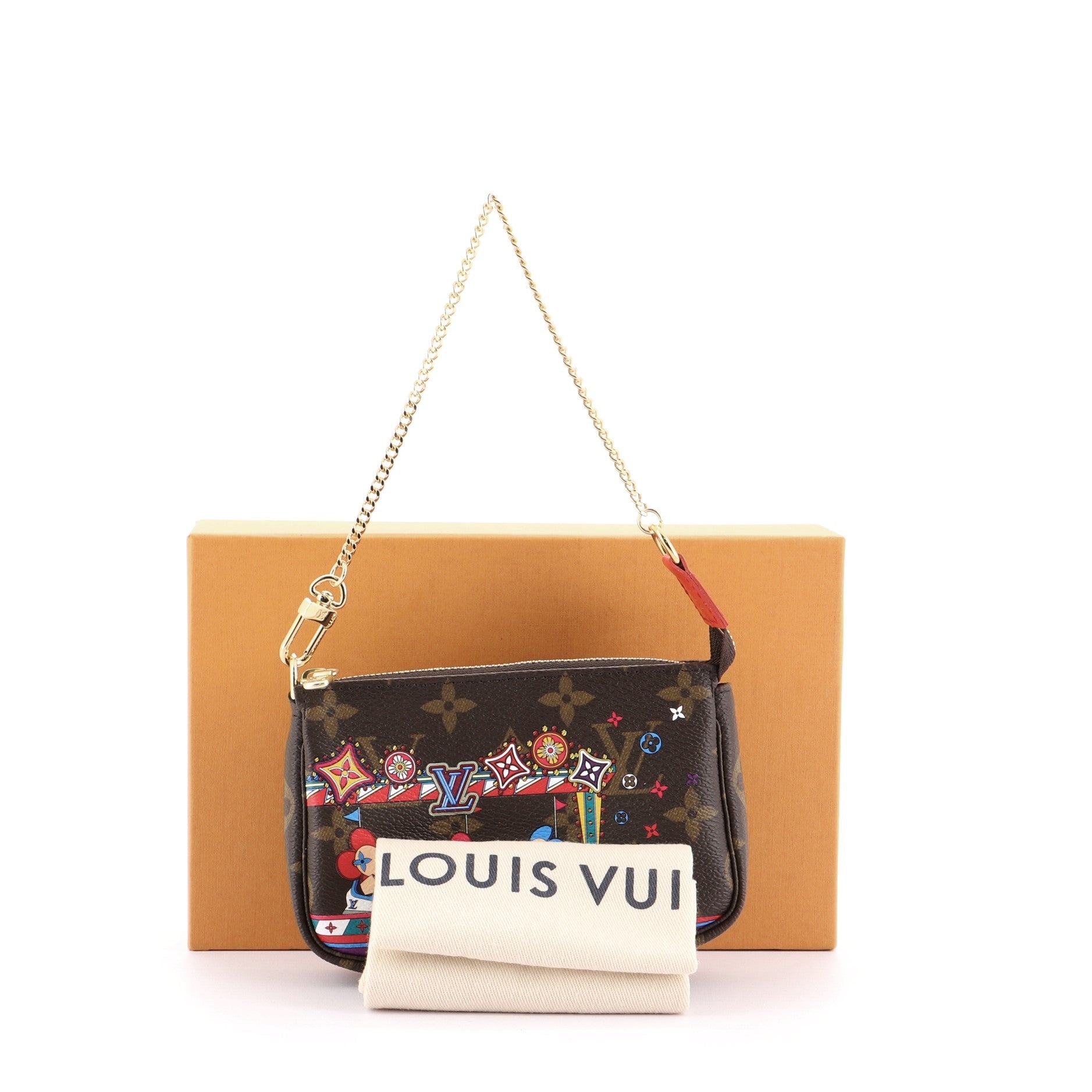 Pochette Accessoires Limited Edition Vivienne Xmas Monogram Canvas Mini