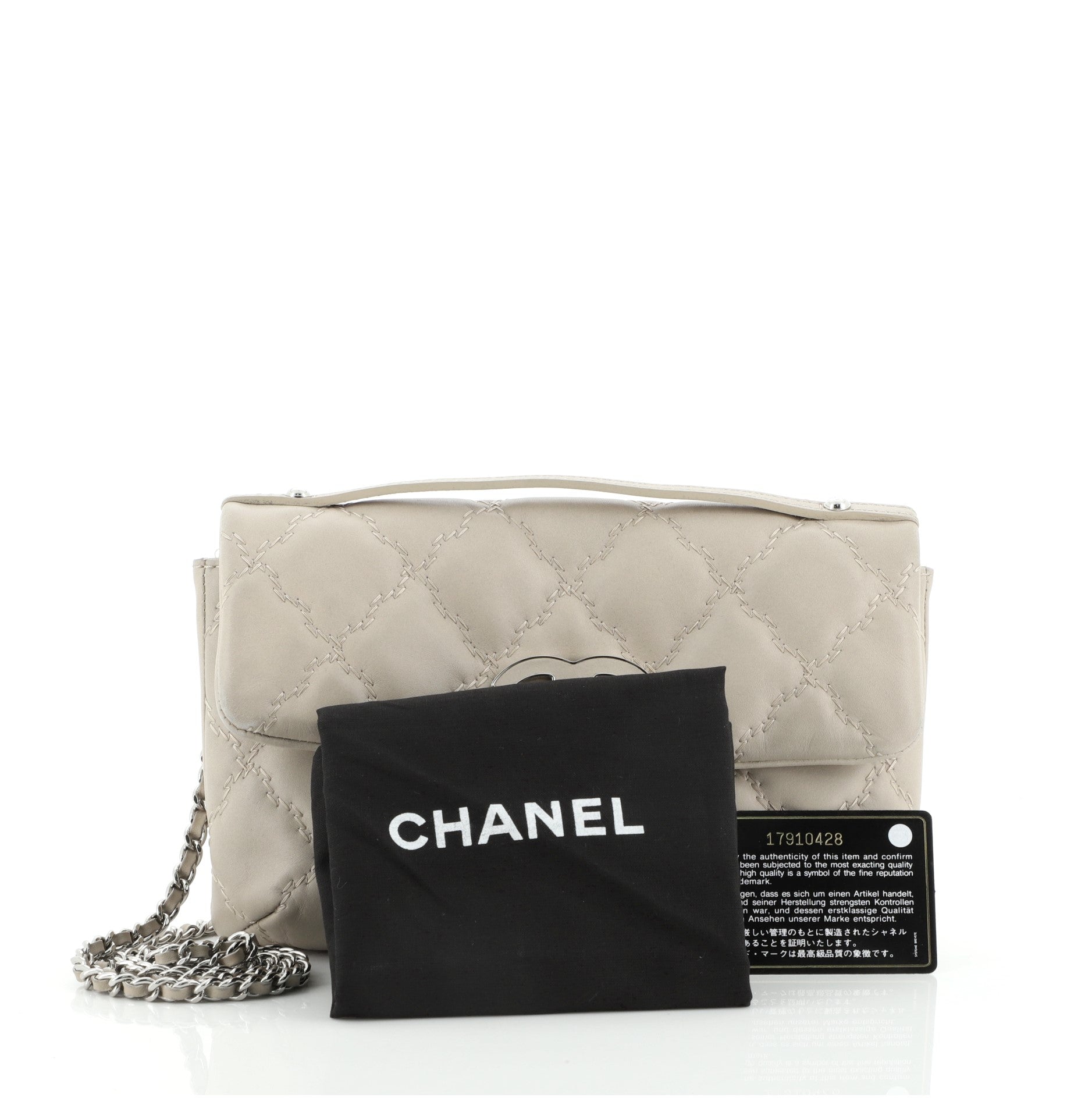 Double Stitch Hamptons Flap Bag Quilted Calfskin Mini