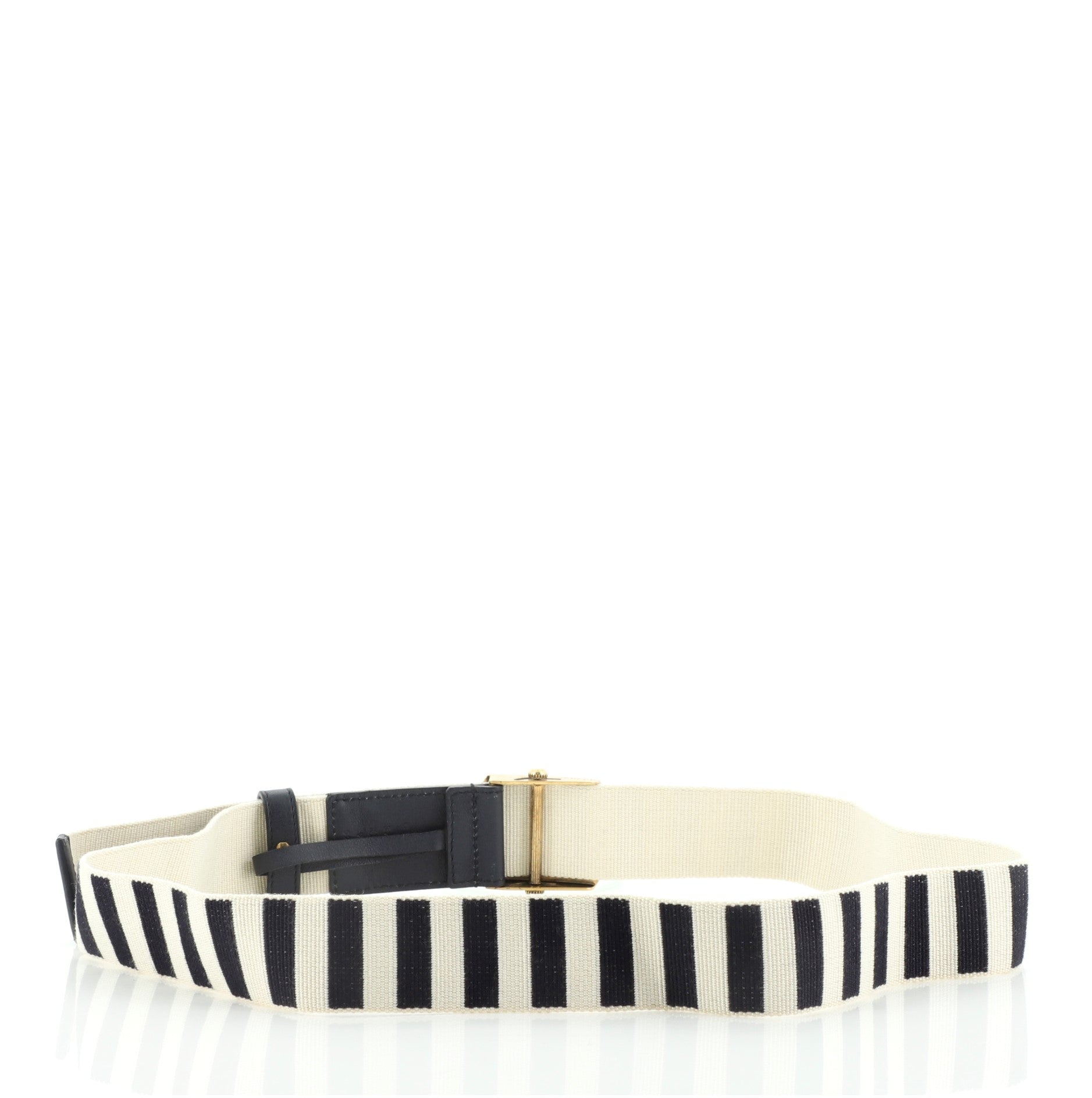 Anchor Buckle Belt Striped Fabric Medium 95