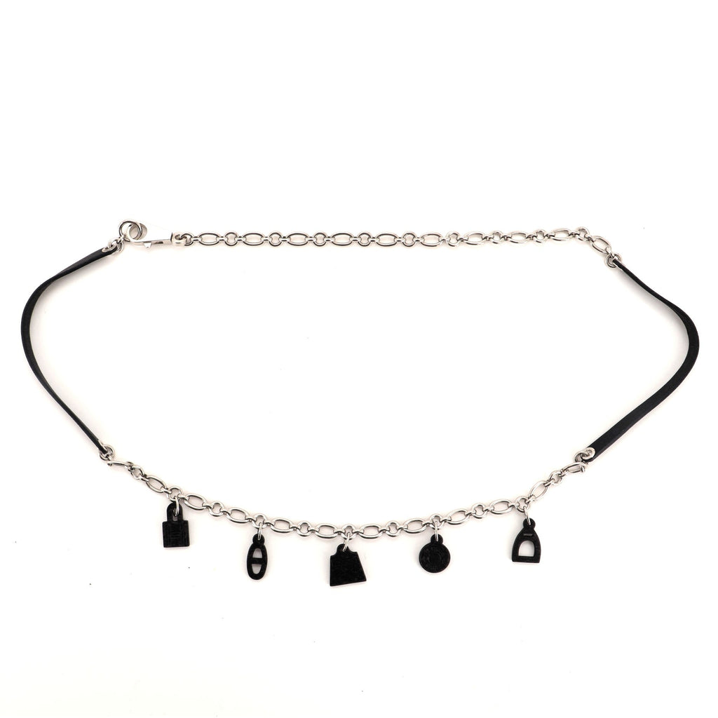 Olga Charm Belt Metal and Leather 90