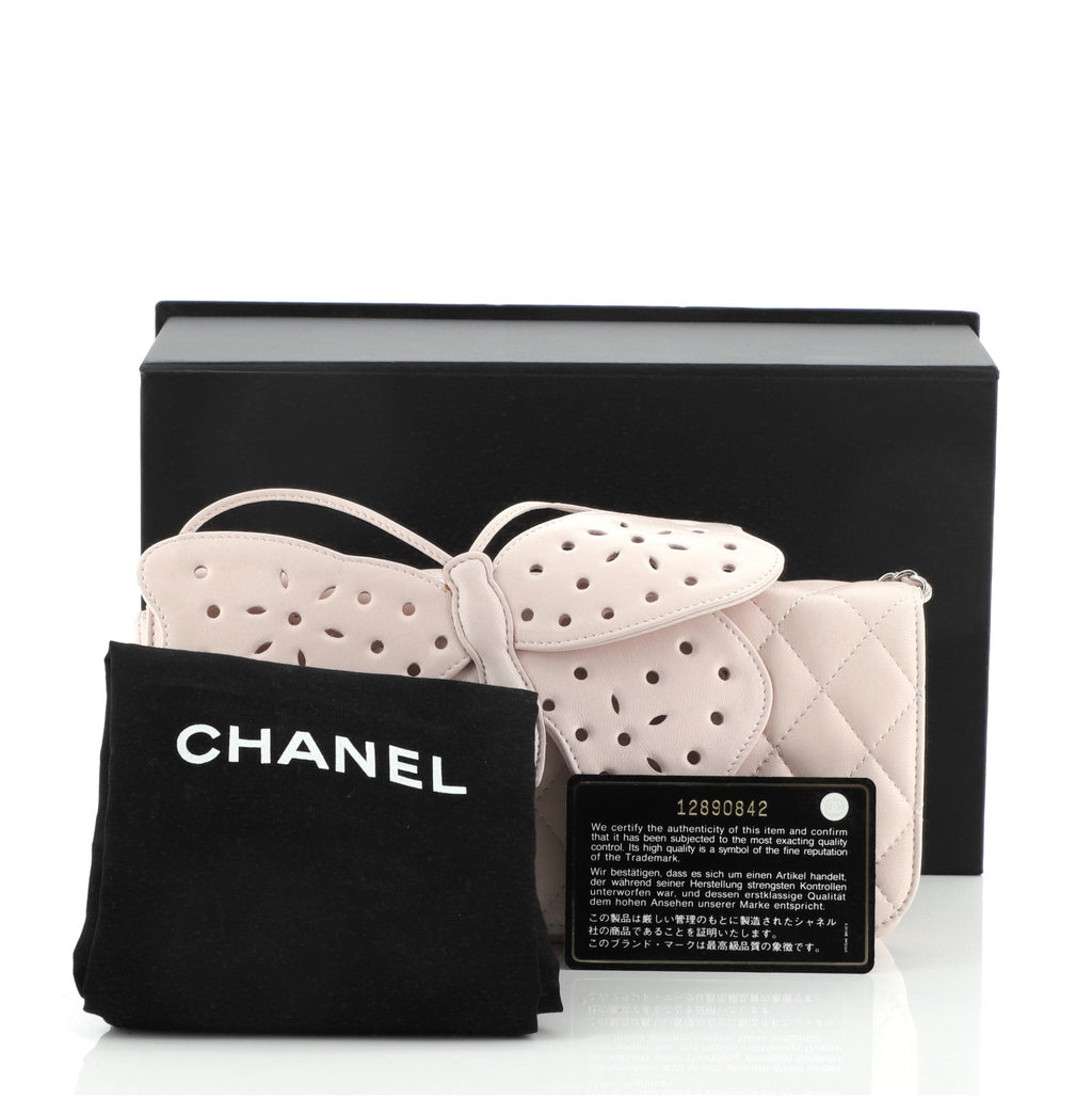 Butterfly Clutch Perforated Leather Medium