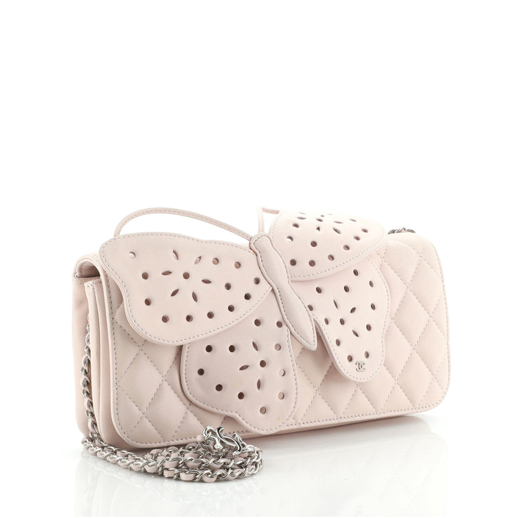 Butterfly Clutch Perforated Leather Medium