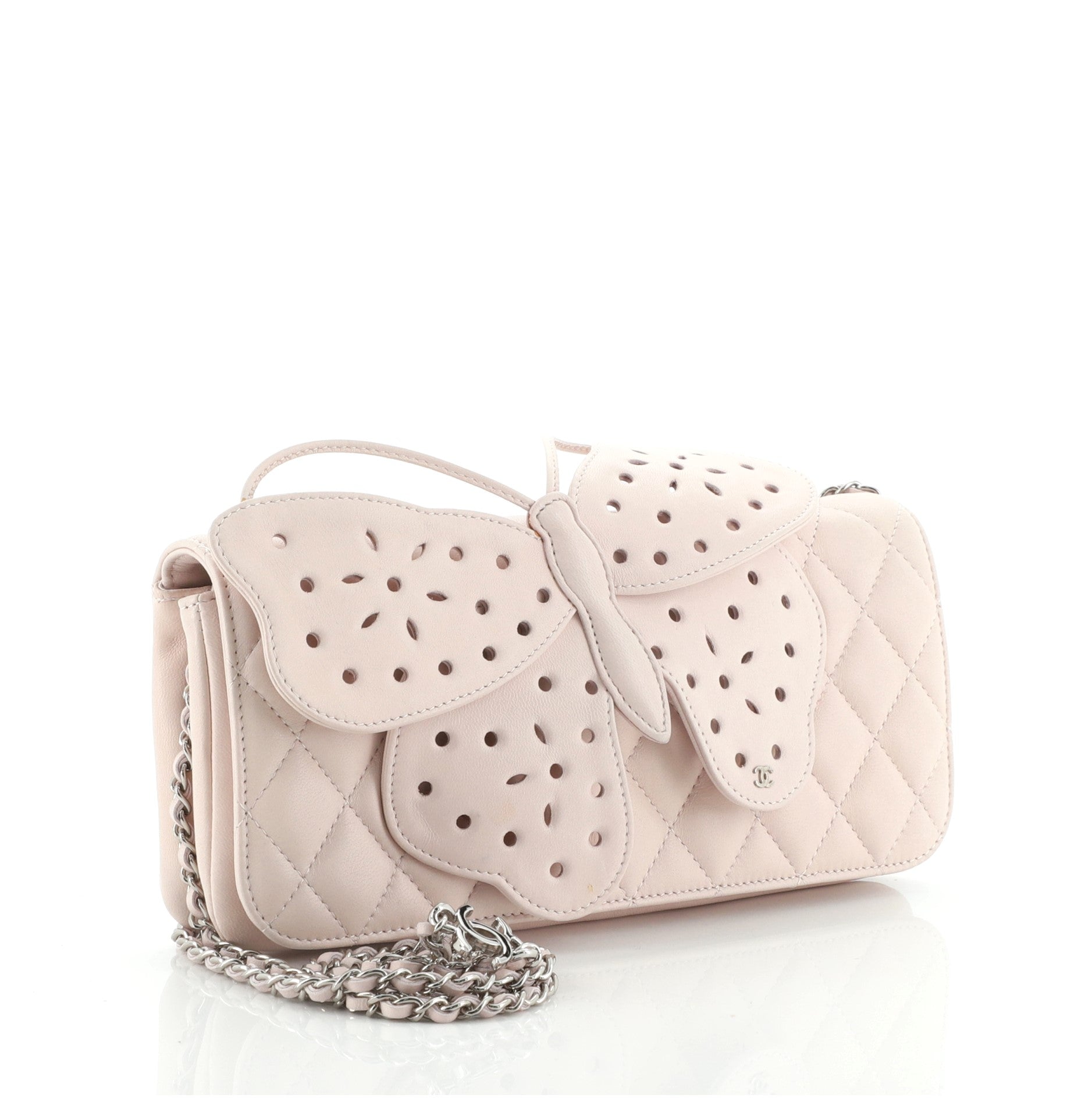 Butterfly Clutch Perforated Leather Medium