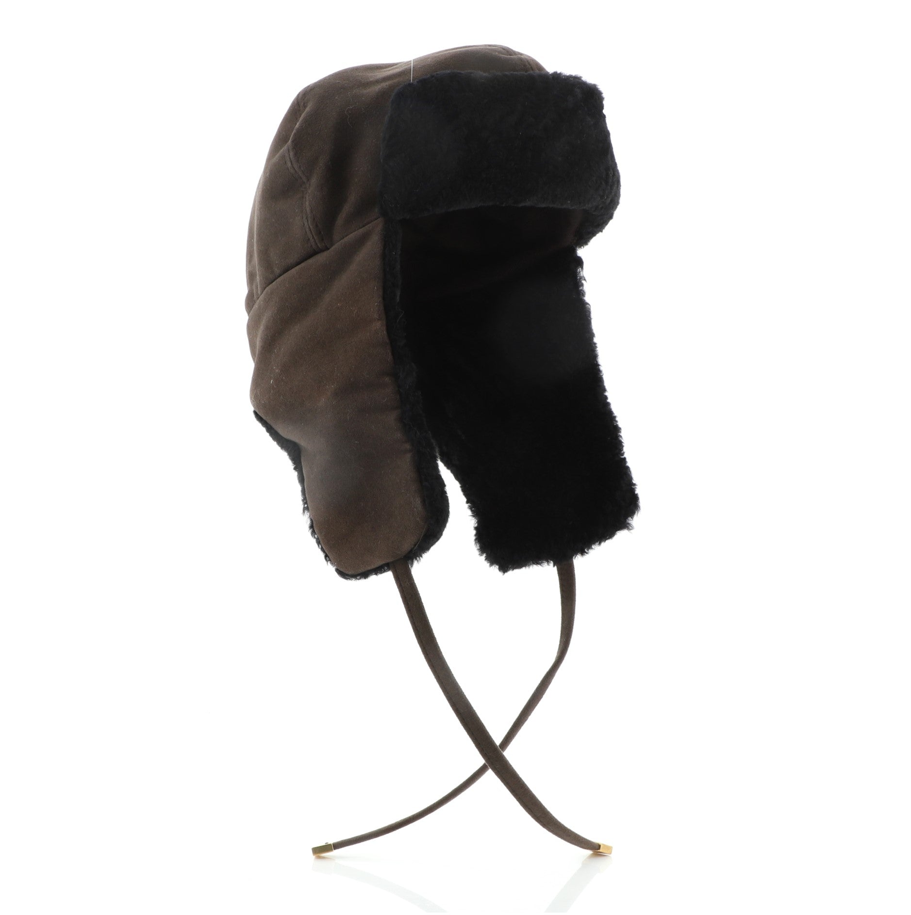 Crest Trapper Hat Suede and Shearling XS