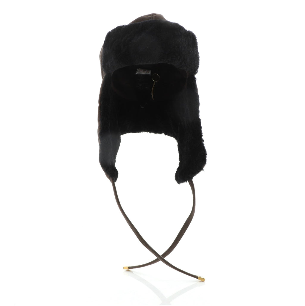 Crest Trapper Hat Suede and Shearling XS