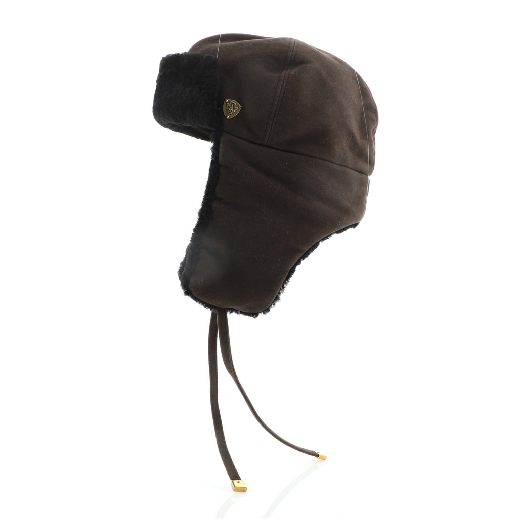 Crest Trapper Hat Suede and Shearling XS