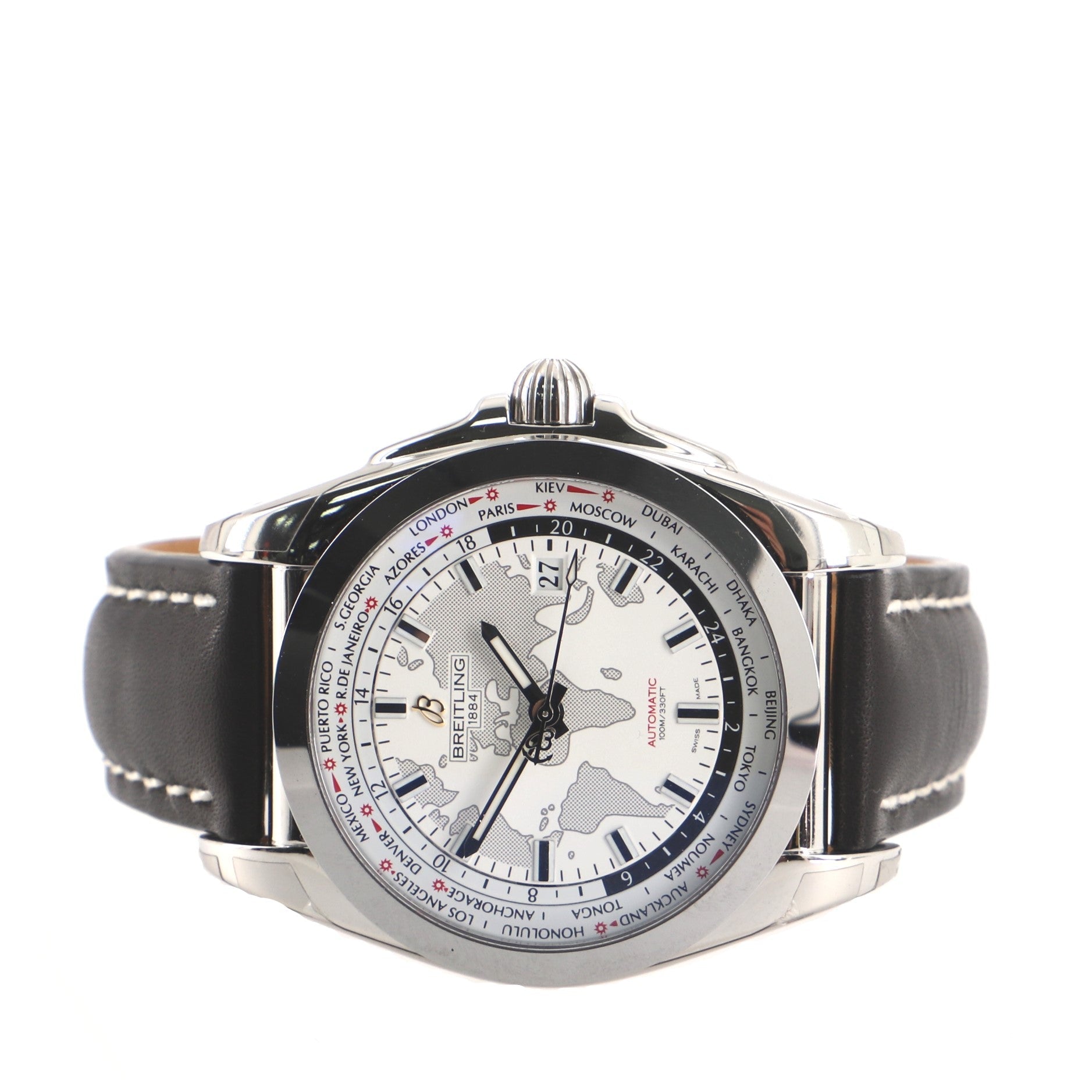 Galactic Unitime Automatic Stainless Steel and Leather 44 Watch