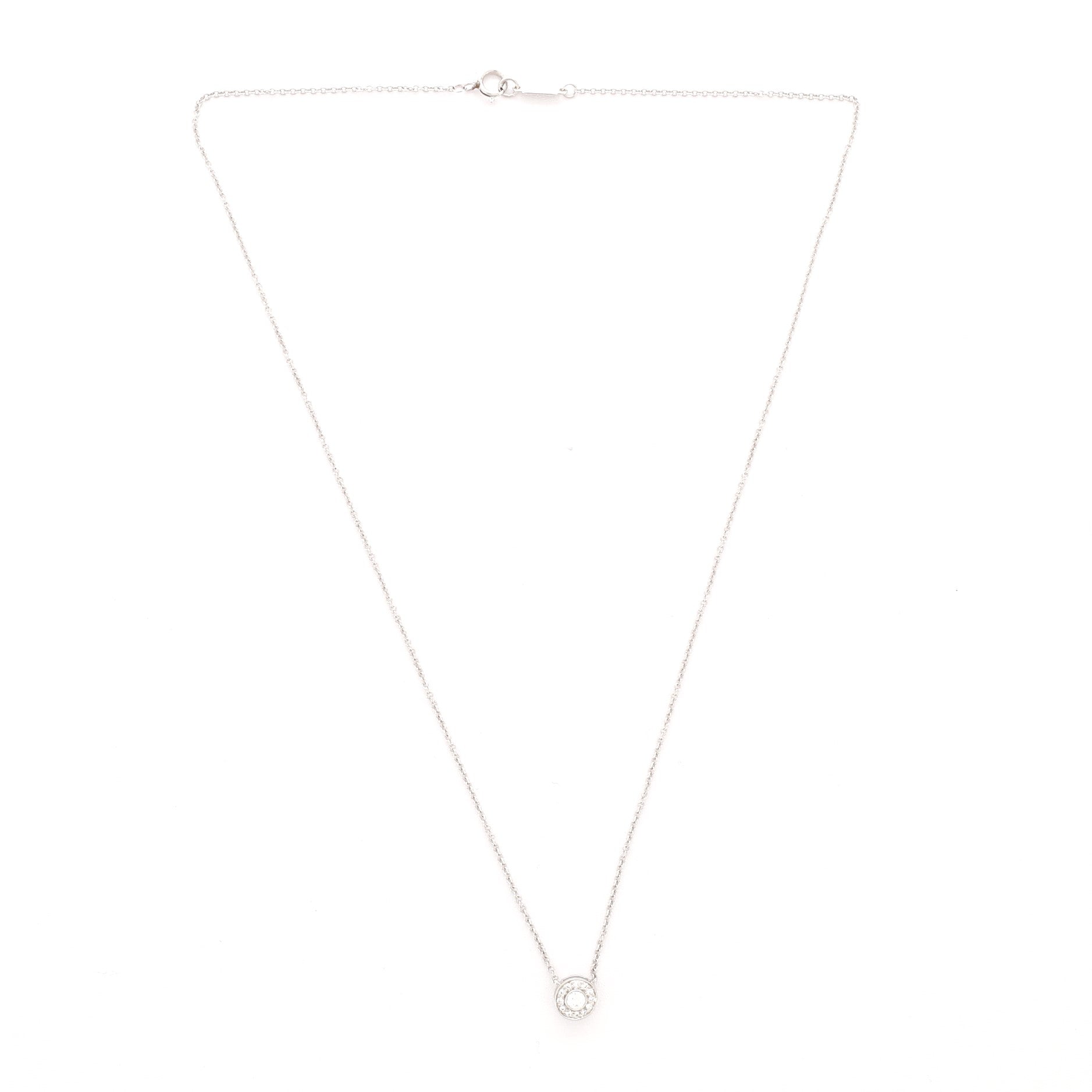 Circlet Pendant Platinum and Diamonds Small Necklace