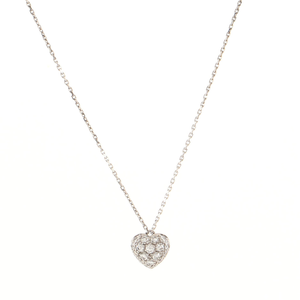 Heart Pendant 18K White Gold and Diamonds Necklace