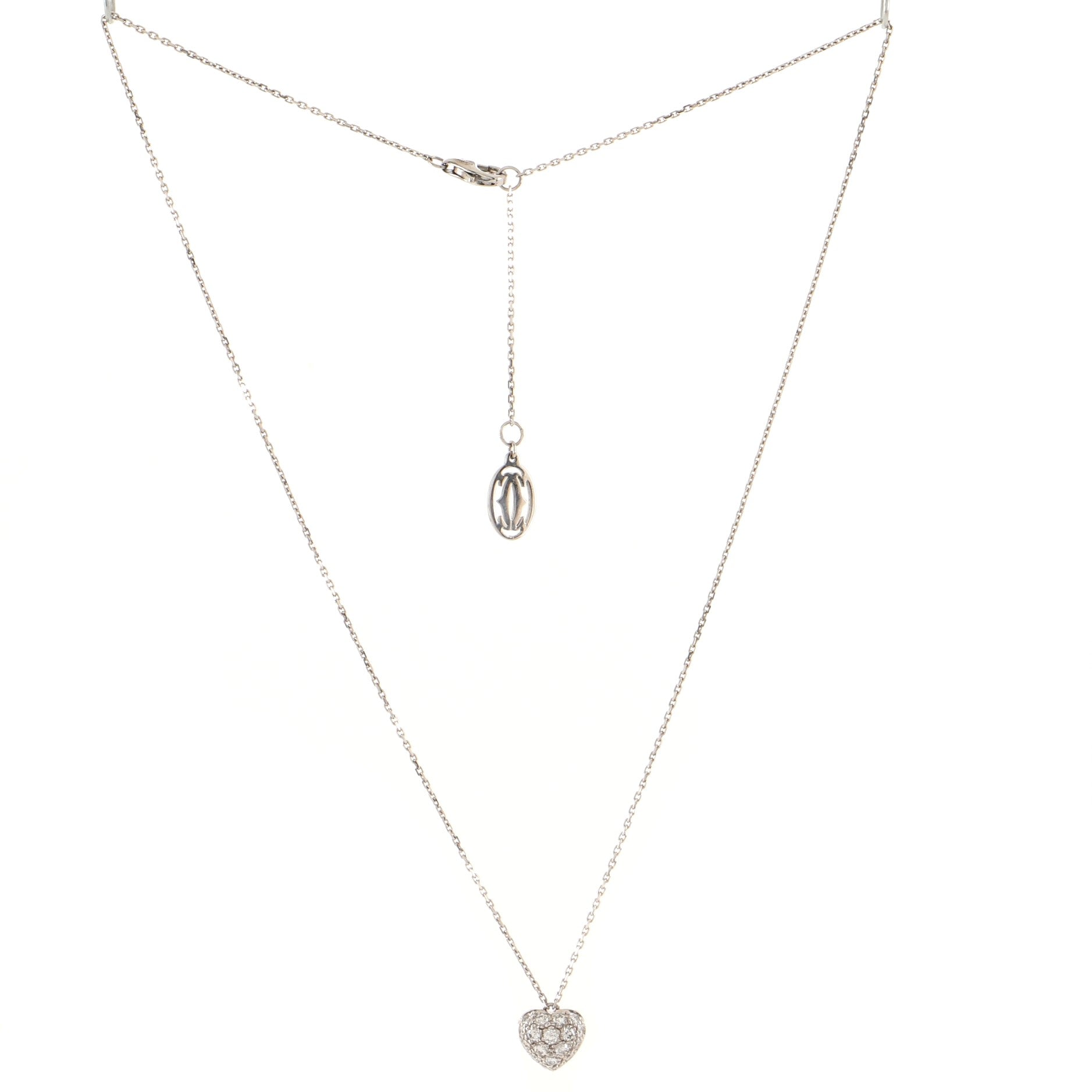 Heart Pendant 18K White Gold and Diamonds Necklace