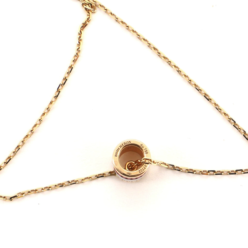 Quatre Classique Pendant Necklace 18K Tricolor Gold, Ceramic and Diamond