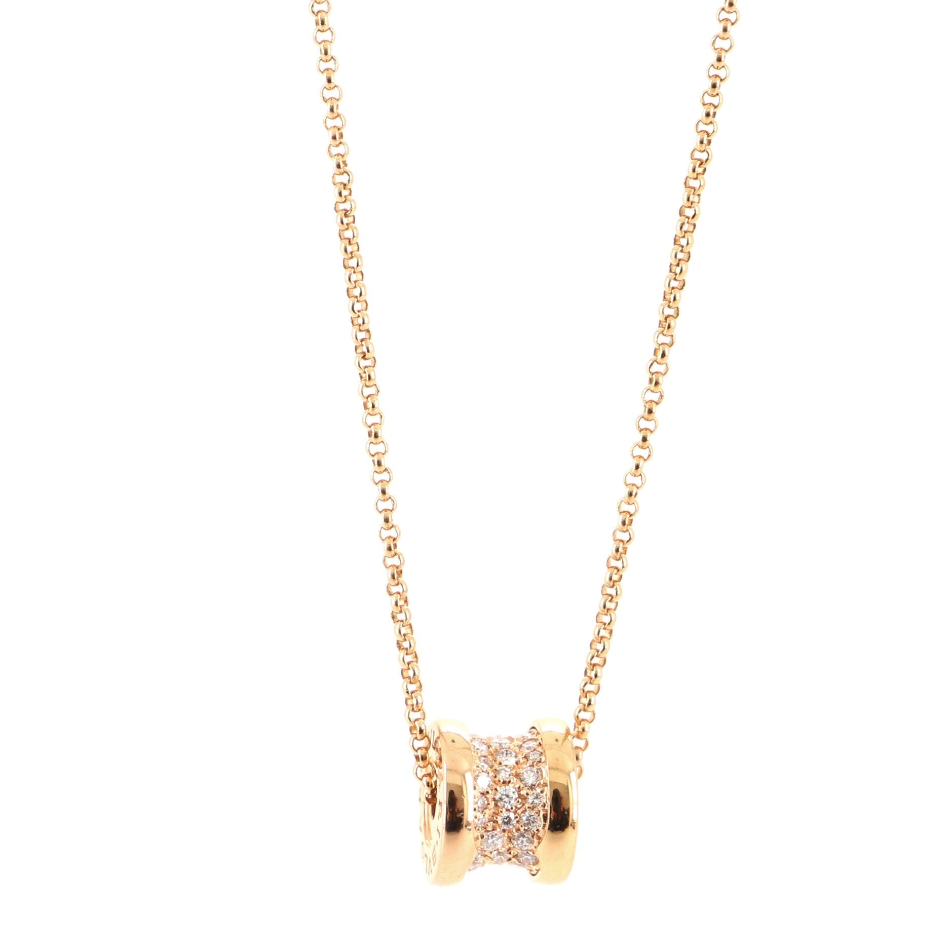 B.Zero1 Pendant 18K Rose Gold with Diamonds Necklace