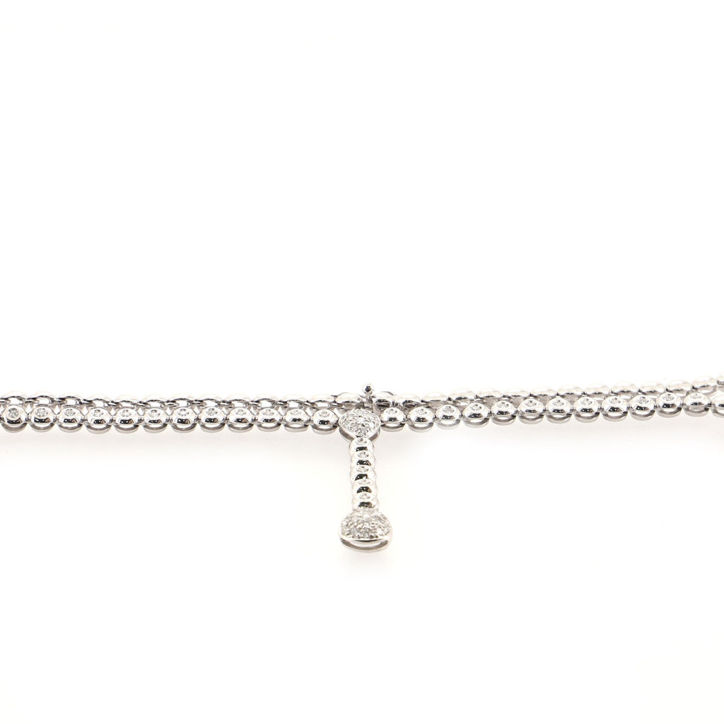 Teardrop Pendant Necklace 18K White Gold and Diamonds
