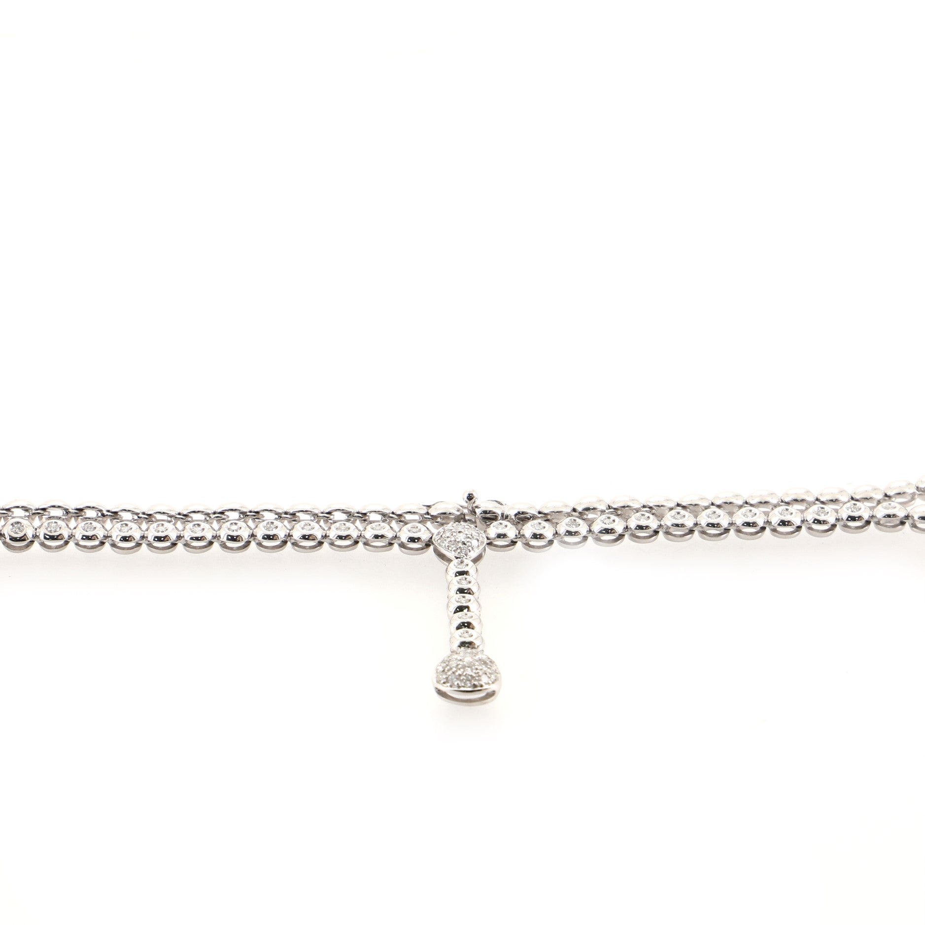 Teardrop Pendant Necklace 18K White Gold and Diamonds