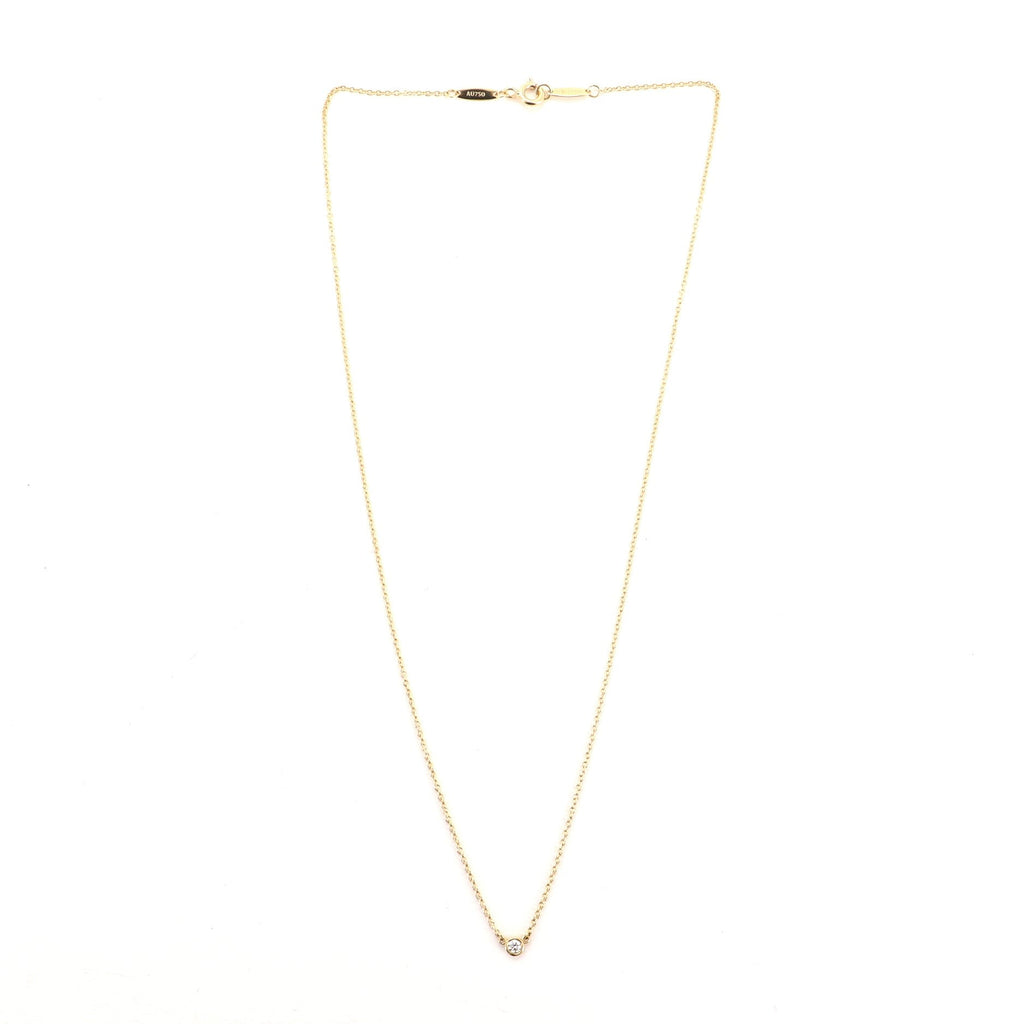 Elsa Peretti Diamonds By The Yard Pendant Necklace 18K Yellow Gold with Diamond .05CT