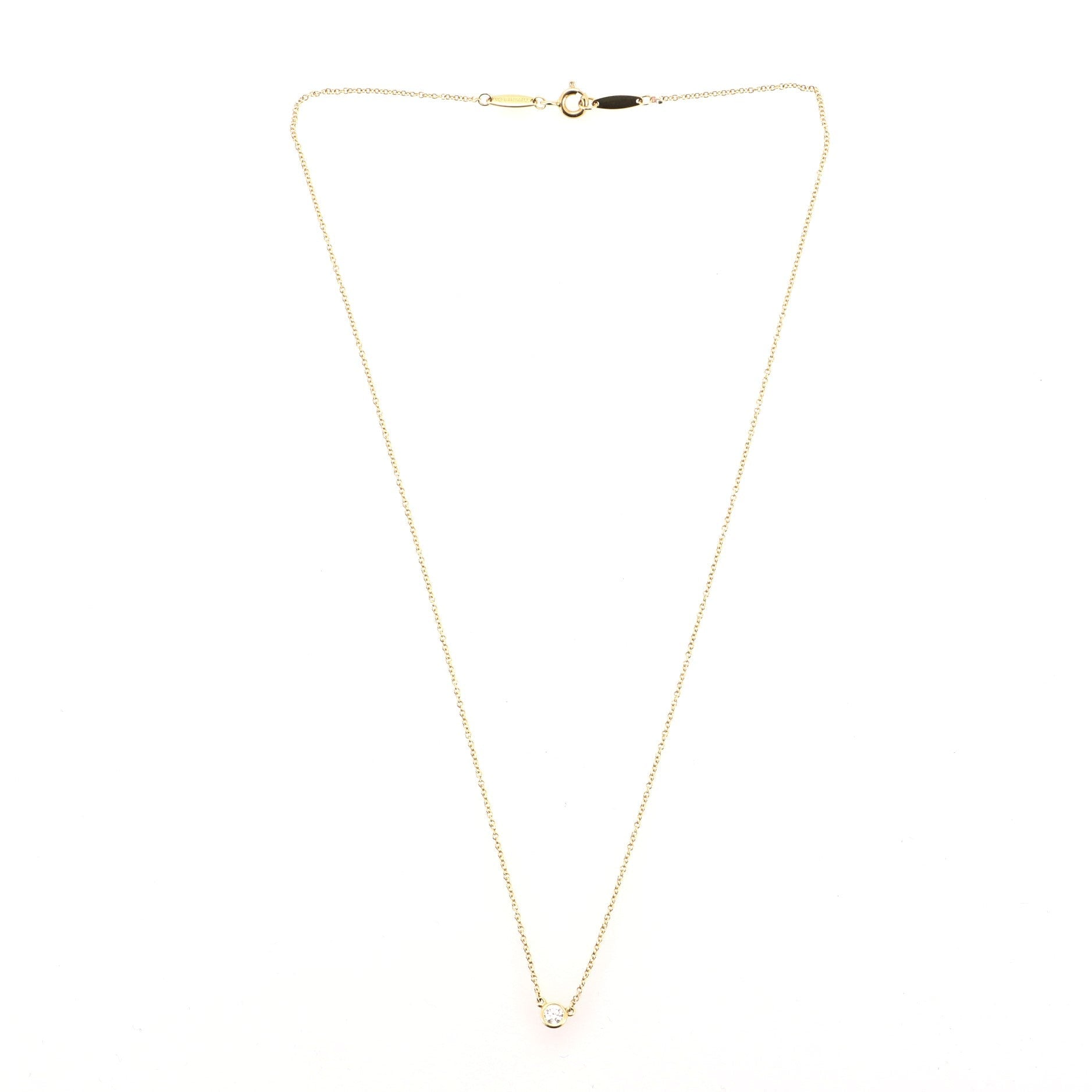 Elsa Peretti Diamonds By The Yard Necklace 18K Yellow Gold and Diamond 0.08CT