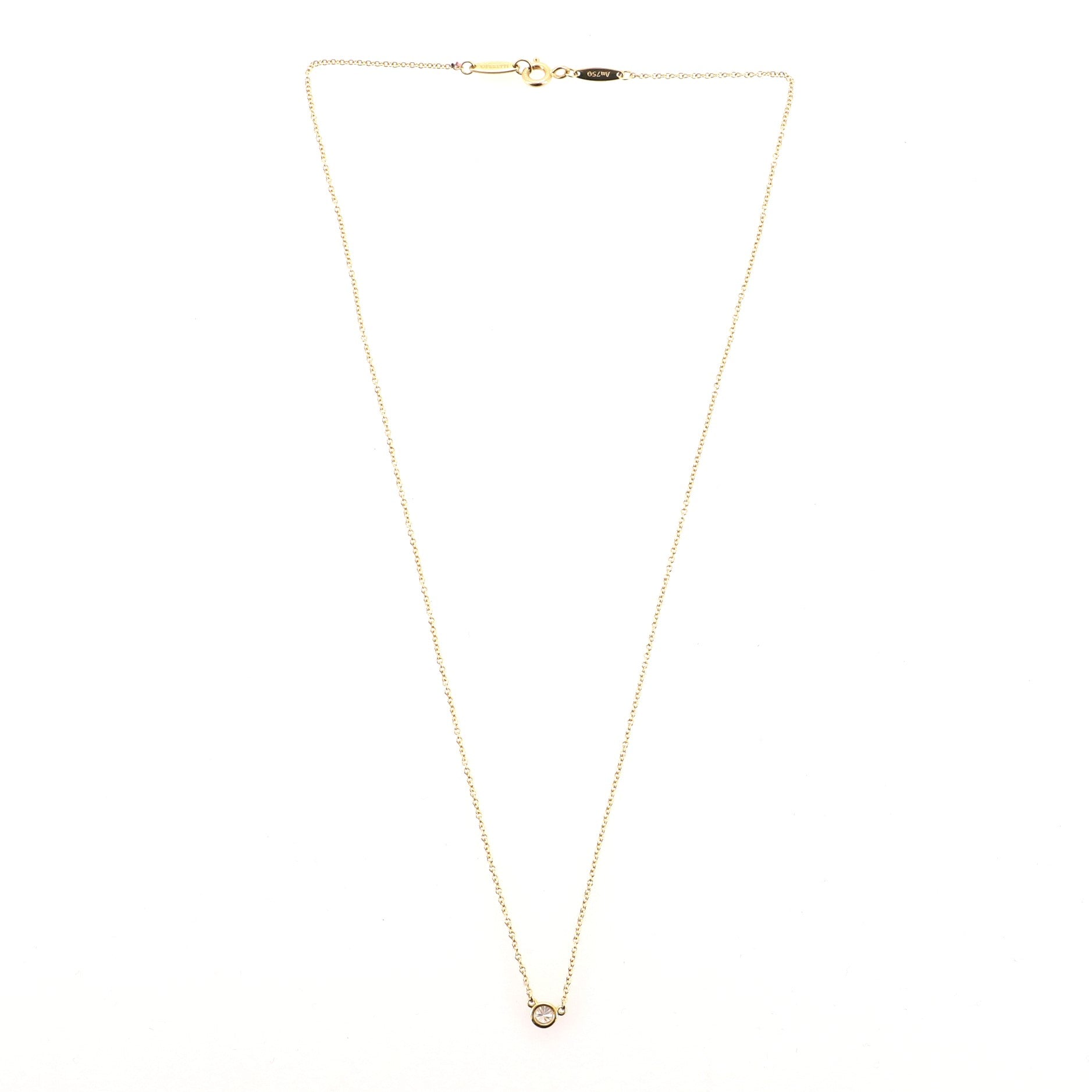 Elsa Peretti Diamonds By The Yard Necklace 18K Yellow Gold and Diamond 0.08CT