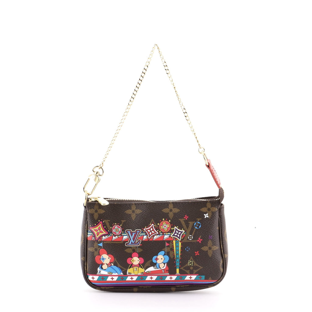 Pochette Accessoires Limited Edition Vivienne Xmas Monogram Canvas Mini