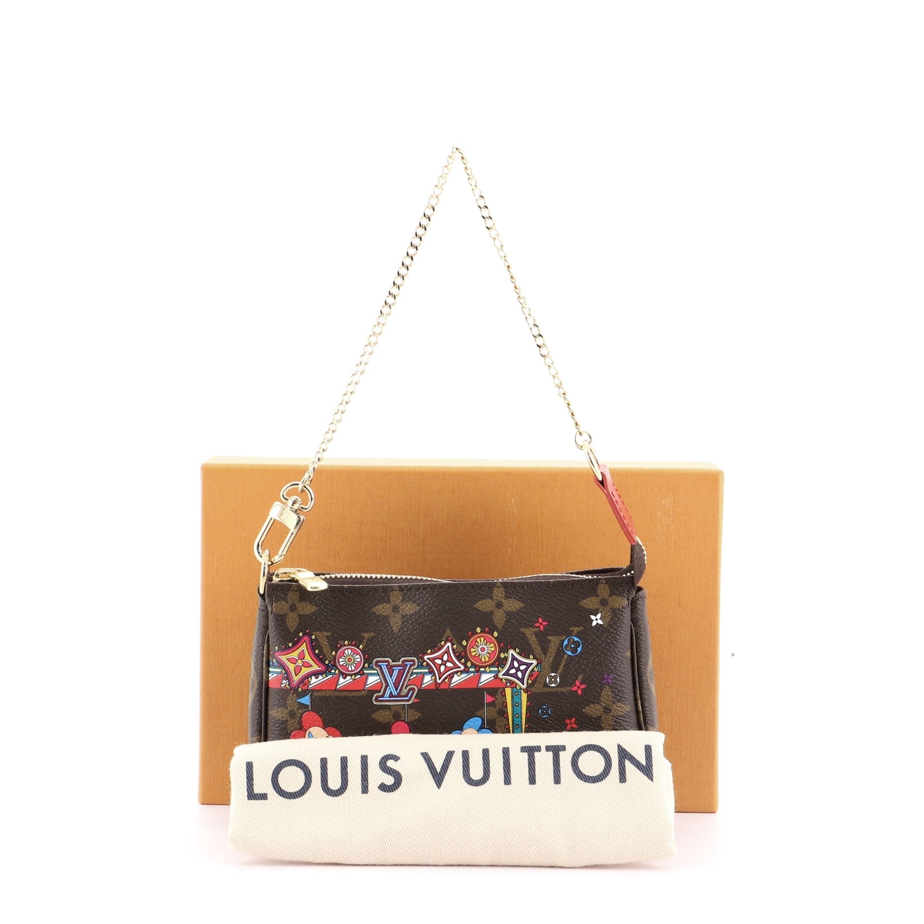 Pochette Accessoires Limited Edition Vivienne Xmas Monogram Canvas Mini