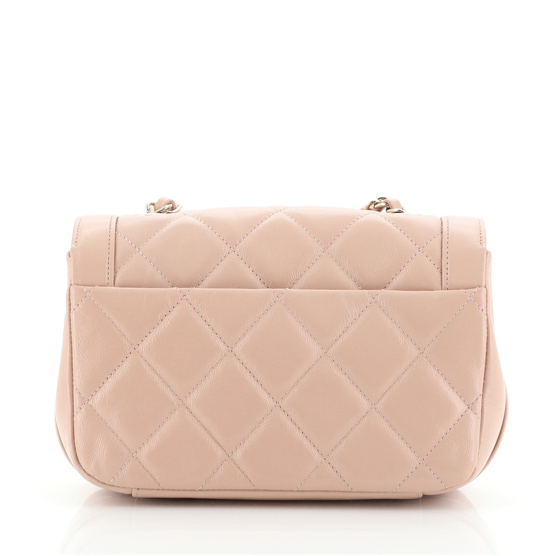 Two Tone CC Flap Bag Quilted Shiny Aged Calfskin Mini