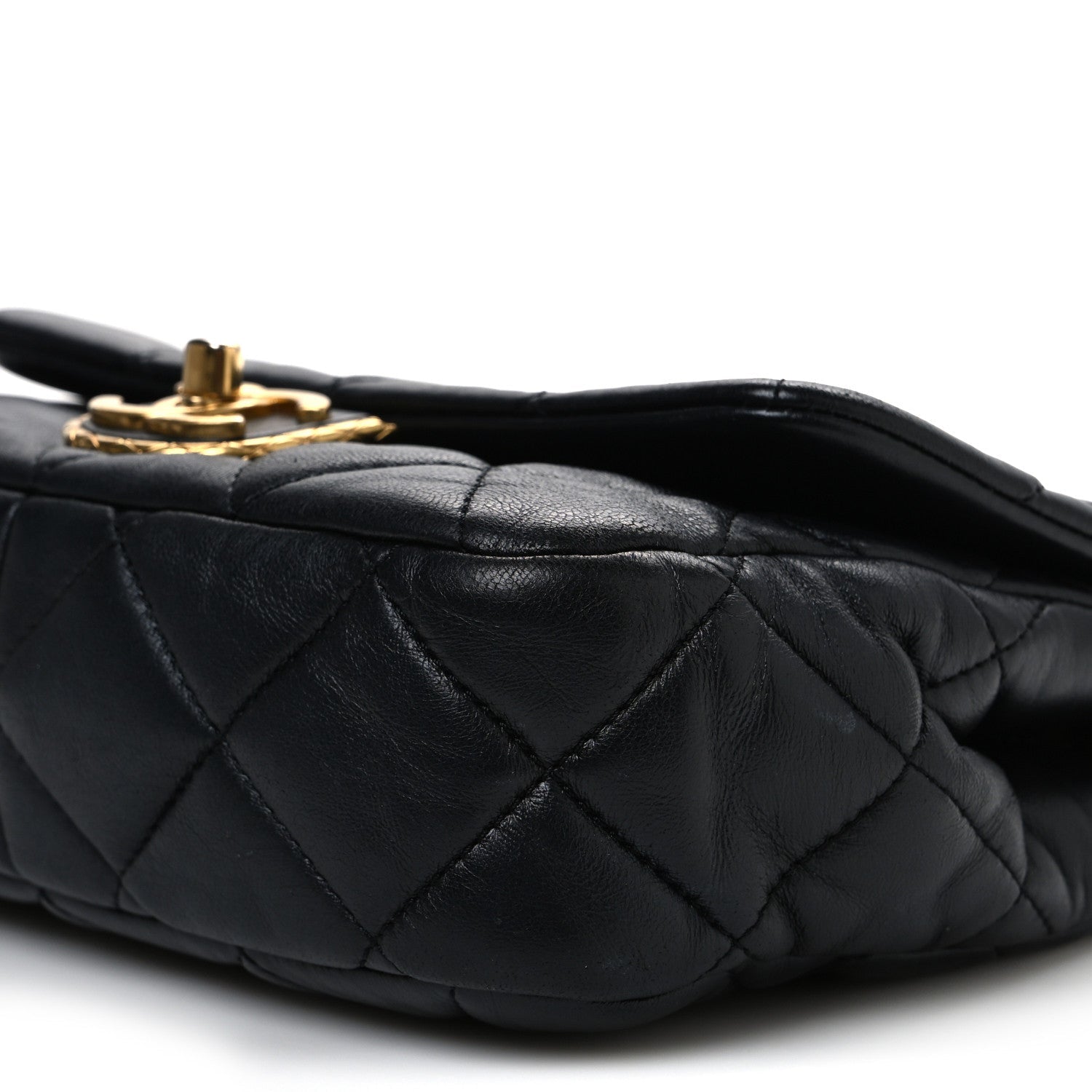 Lambskin Quilted Mini Flap Black