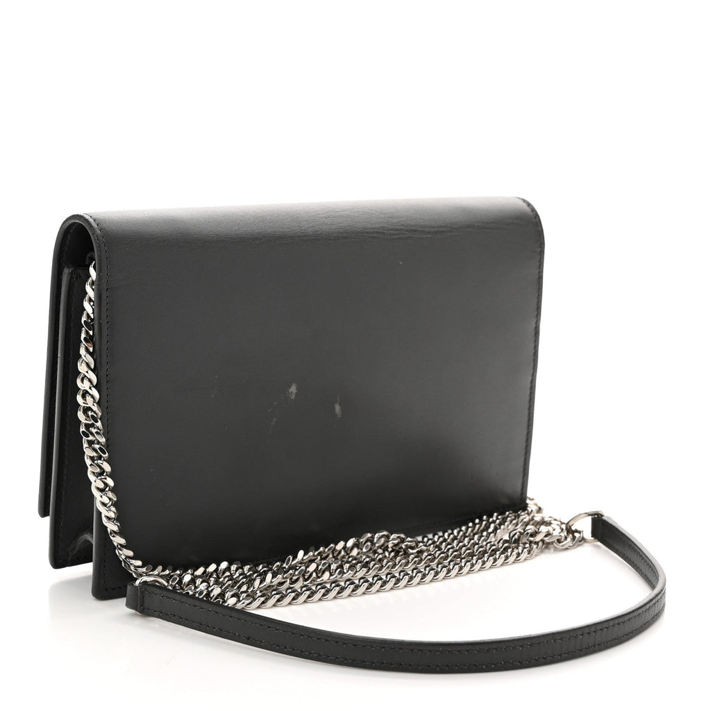 Smooth Calfskin Classic Monogram Kate Tassel Chain Wallet Asphalt