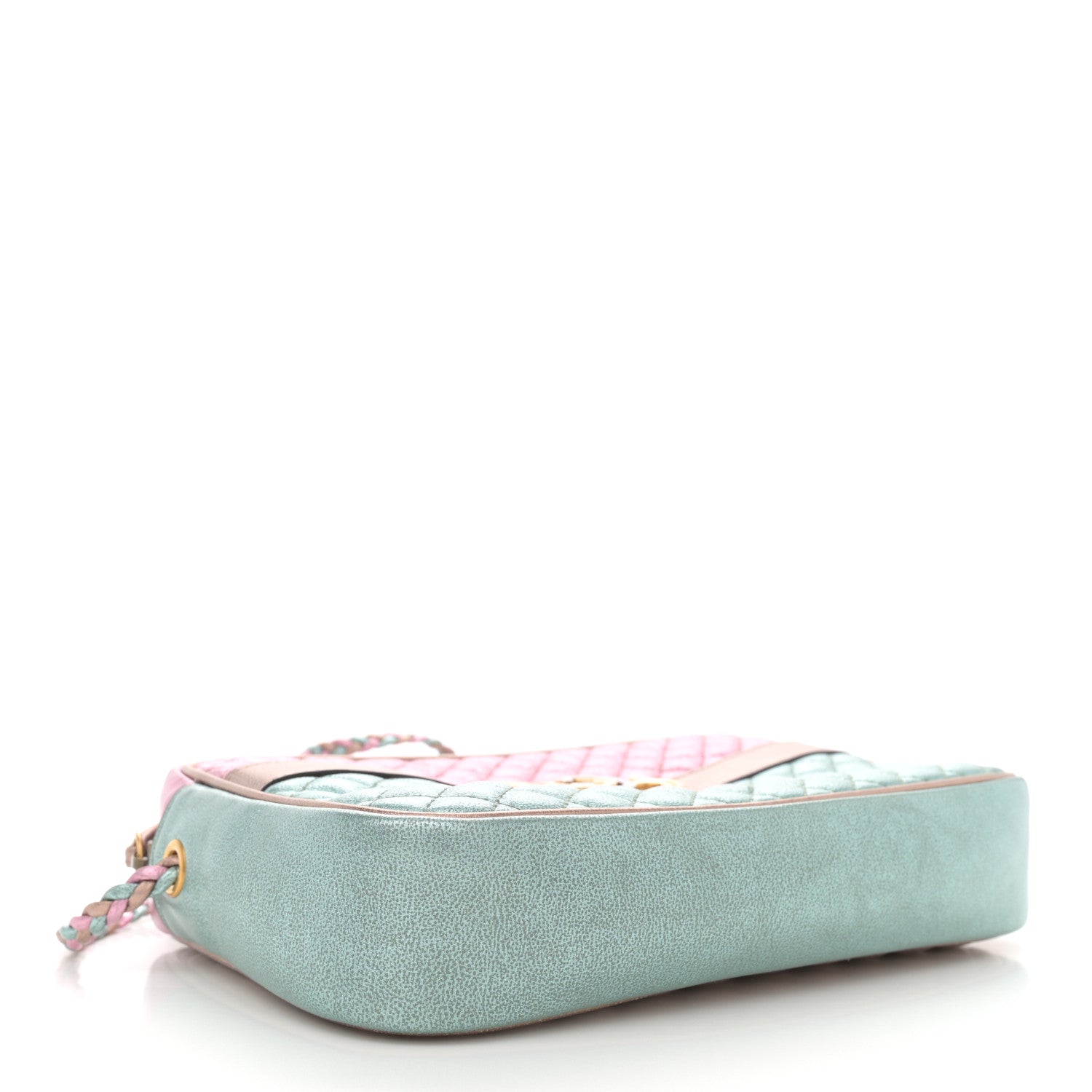 Laminated Nappa Trapuntata Small Zumi Shoulder Bag Rosa Lago Rame
