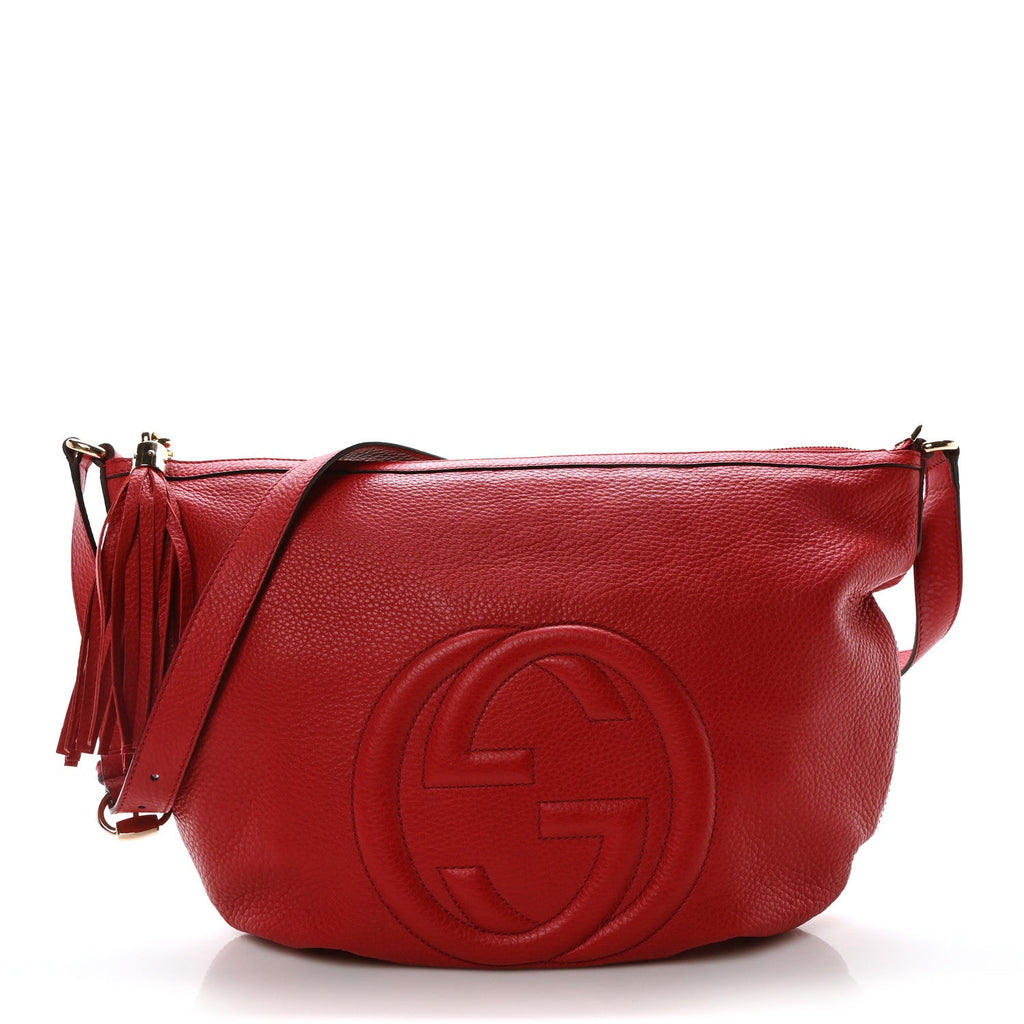 Pebbled Calfskin Medium Soho Hobo Red