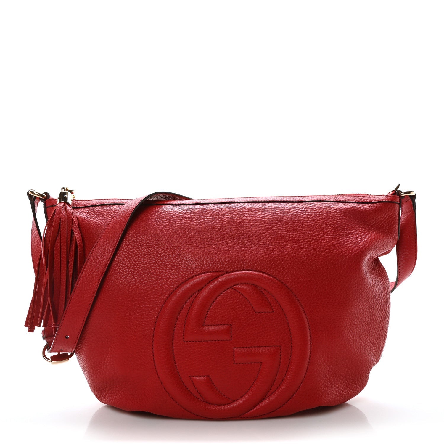 Pebbled Calfskin Medium Soho Hobo Red