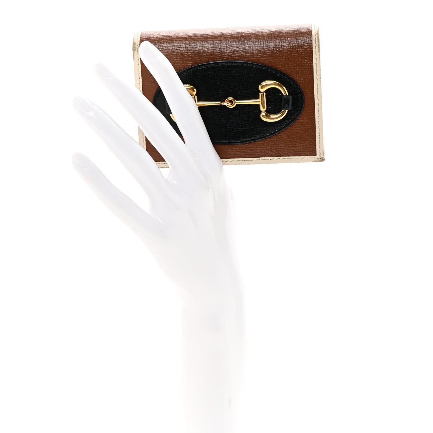 Azalea Calfskin Horsebit 1955  Case Wallet Black Brown Sugar Mystic White