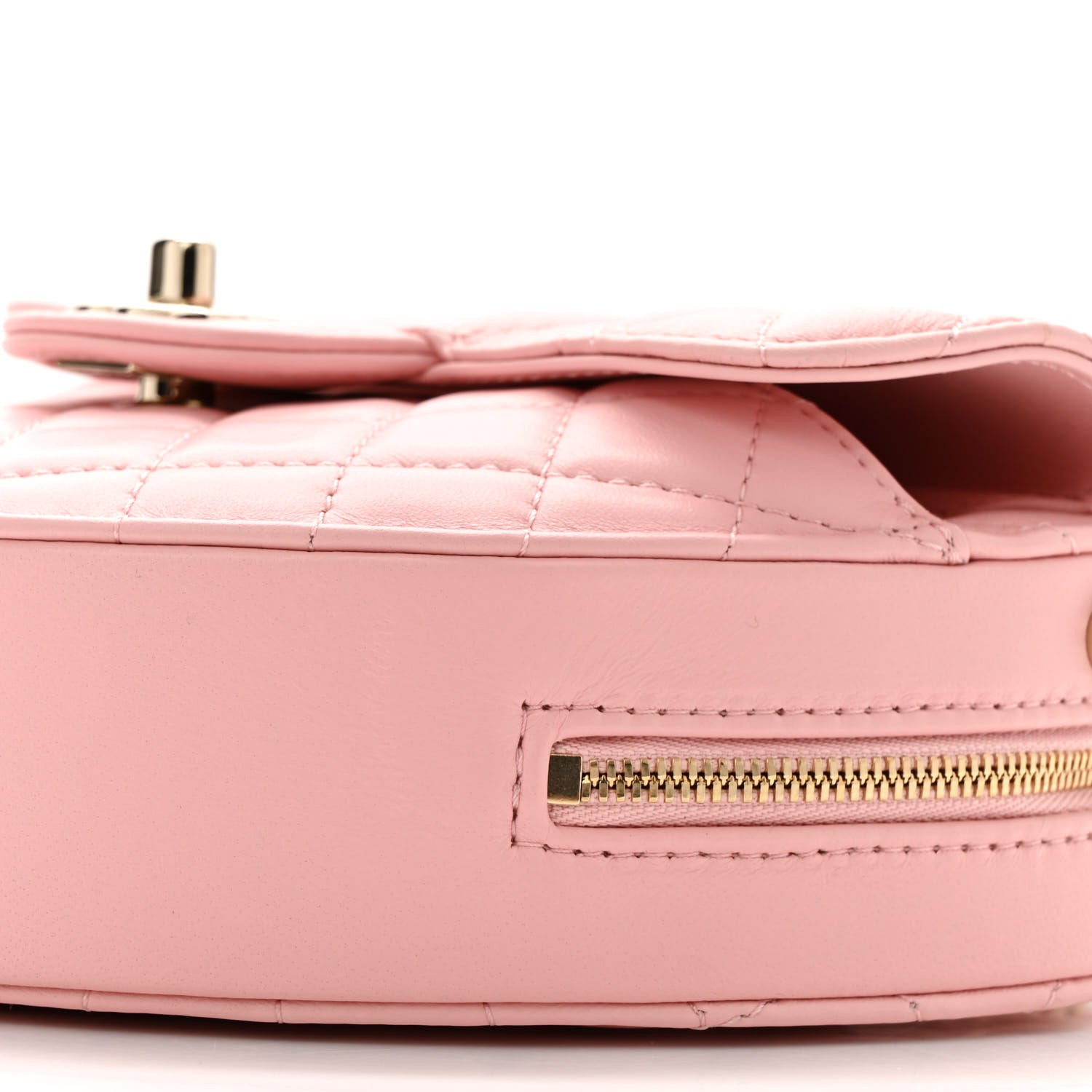 Lambskin Quilted CC Large In Love Heart With Chain Light Pink