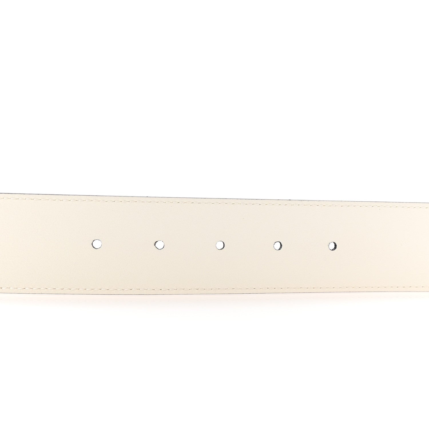 X ADIDAS Textured Dollar Calfskin Double G 40mm Belt 85 34 White Black