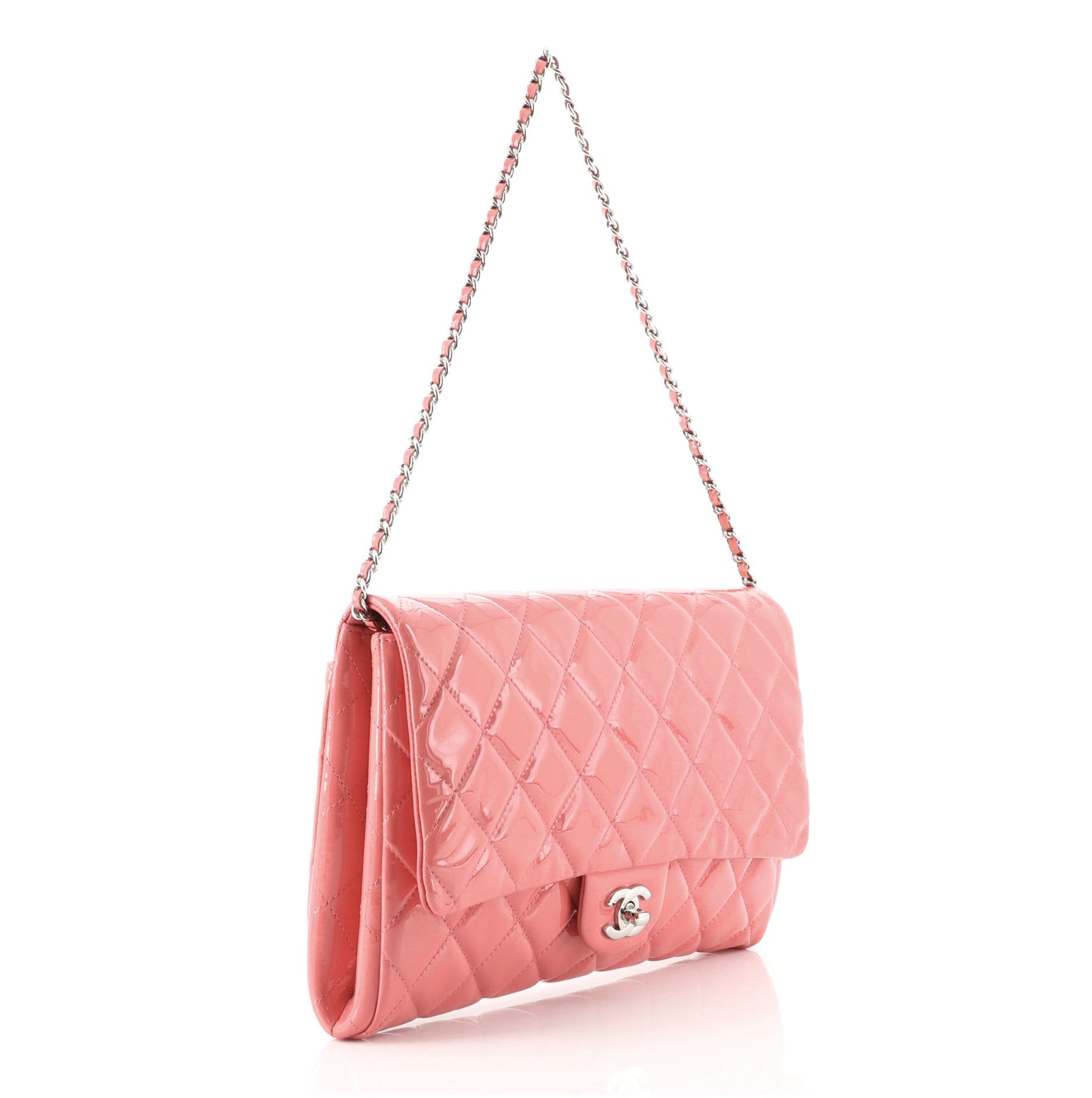Clutch with Chain Quilted Patent