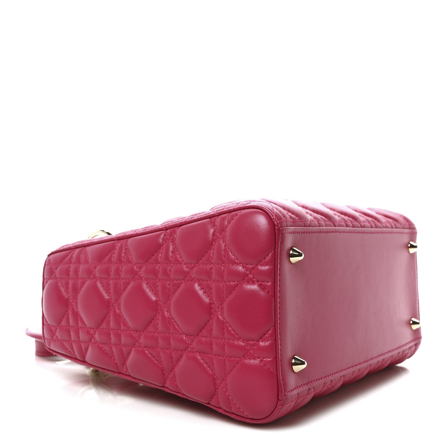 Lambskin Cannage Medium Lady Dior Fuchsia