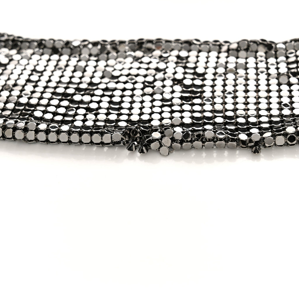 Lambskin Large Chain Mail Hobo Black