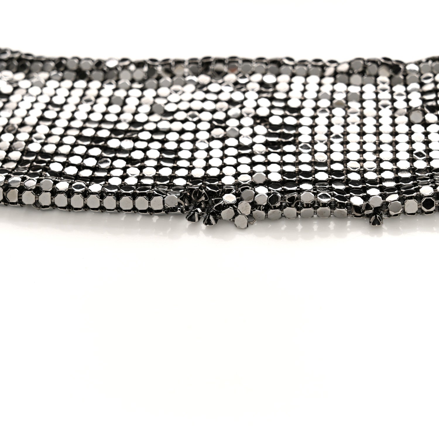 Lambskin Large Chain Mail Hobo Black