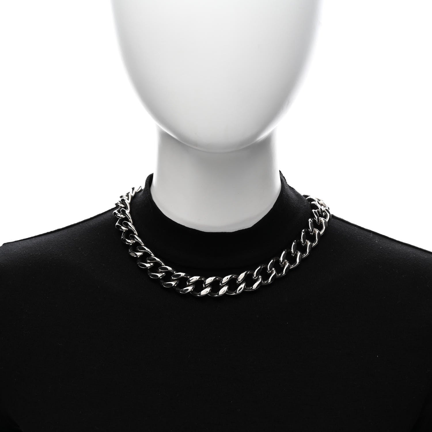 Brass CD Icon Chain Link Necklace Silver
