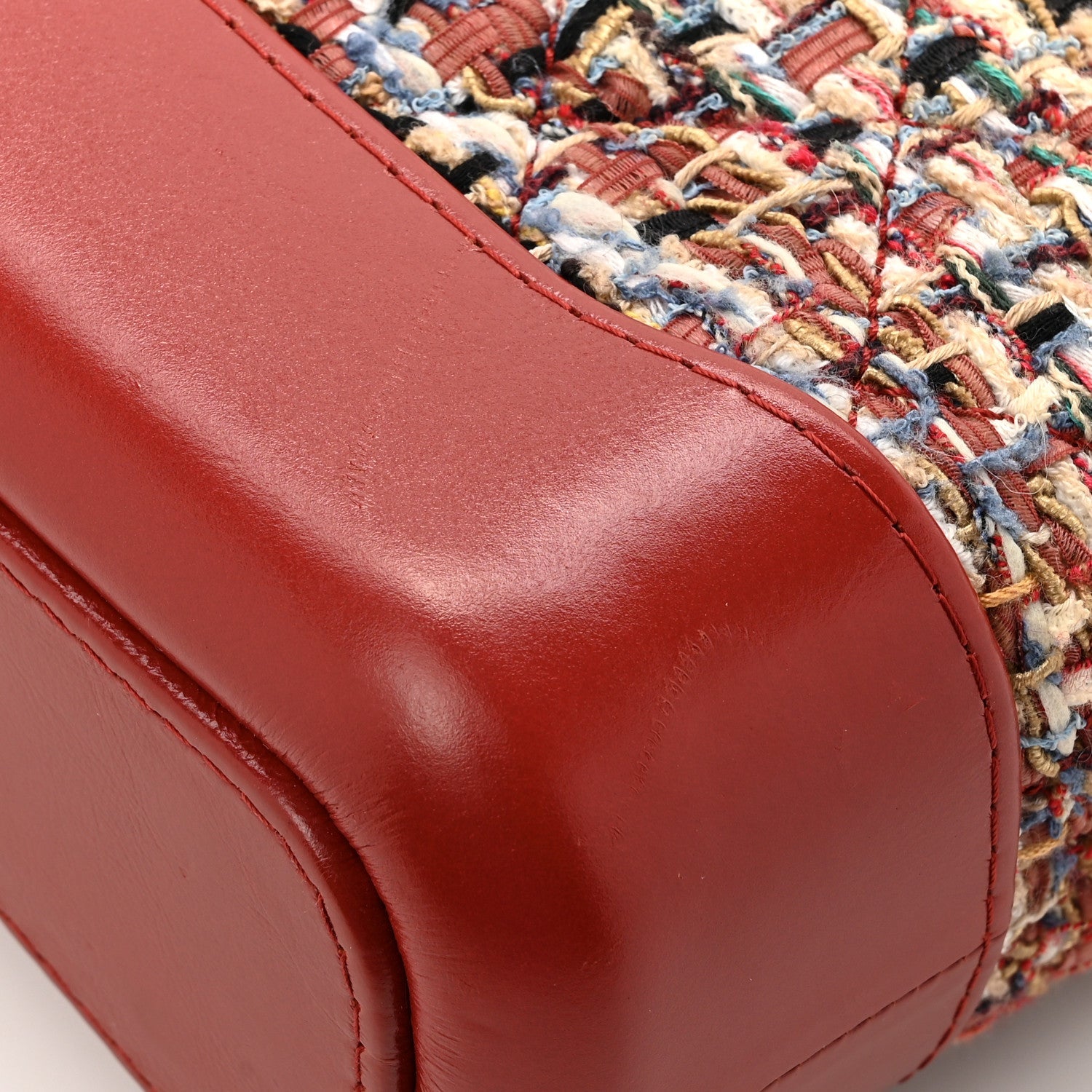 Tweed Calfskin Small Gabrielle Hobo Red Multicolor