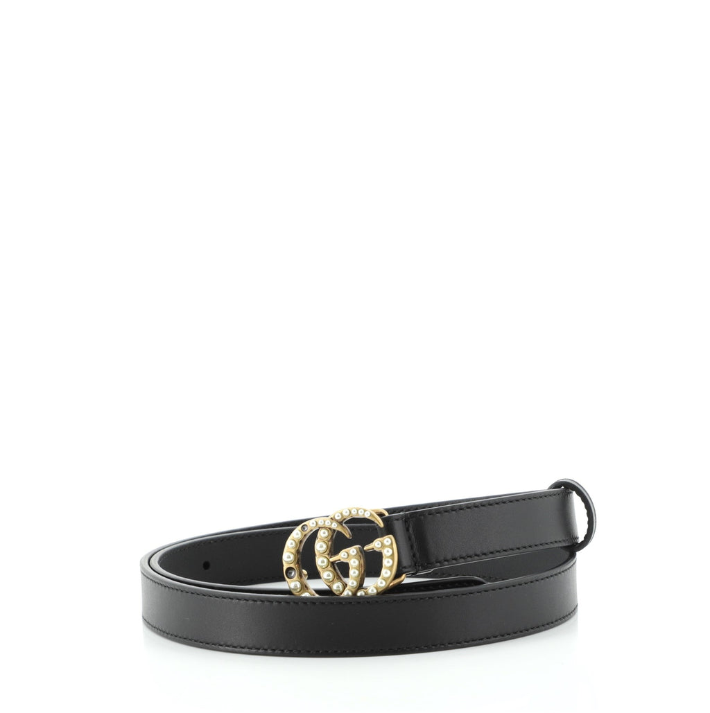 Pearly GG Marmont Belt Leather Thin 80