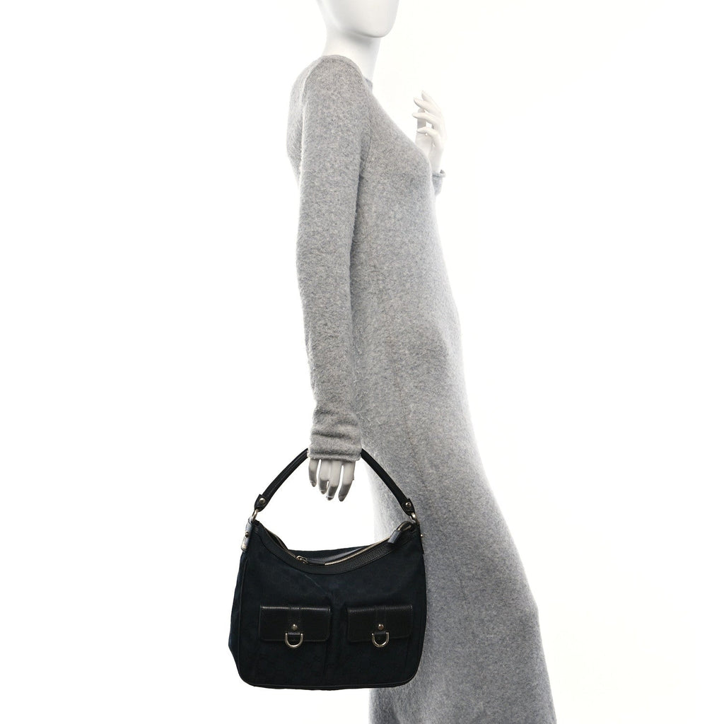 Monogram Pocket Hobo Black