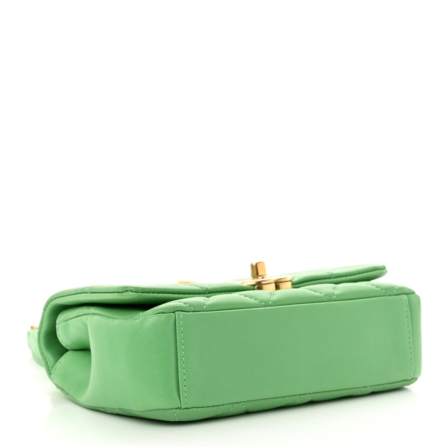 Shiny Lambskin Small Chain Is More Flap Green